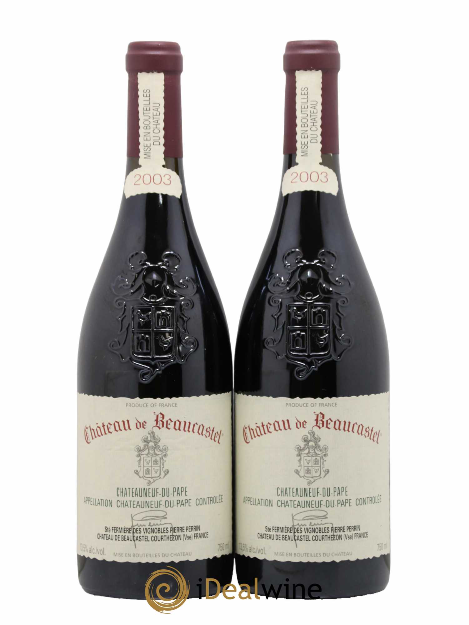 Châteauneuf-du-Pape Château de Beaucastel Famille Perrin 2003 - Lot de 2 bouteilles - 0
