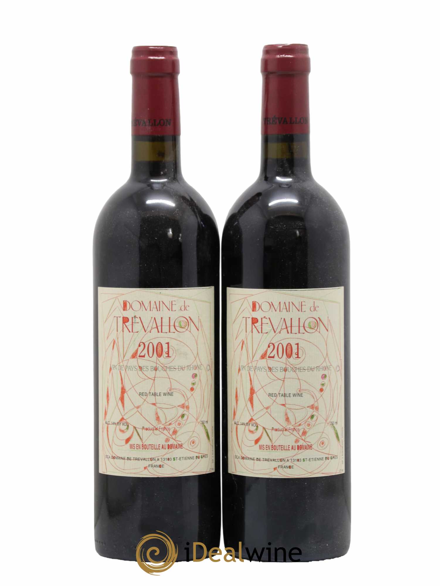 VDP Bouches du Rhône Trévallon (Domaine de) Eloi Dürrbach 2001 - Lot de 2 bouteilles - 0