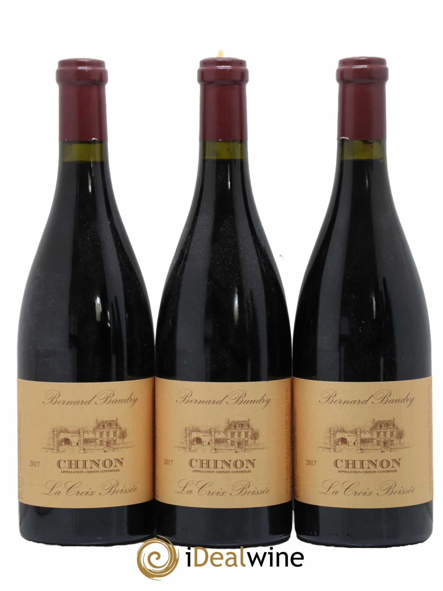 Chinon La Croix Boissée Bernard Baudry 2017 - Lot de 3 bouteilles - 0