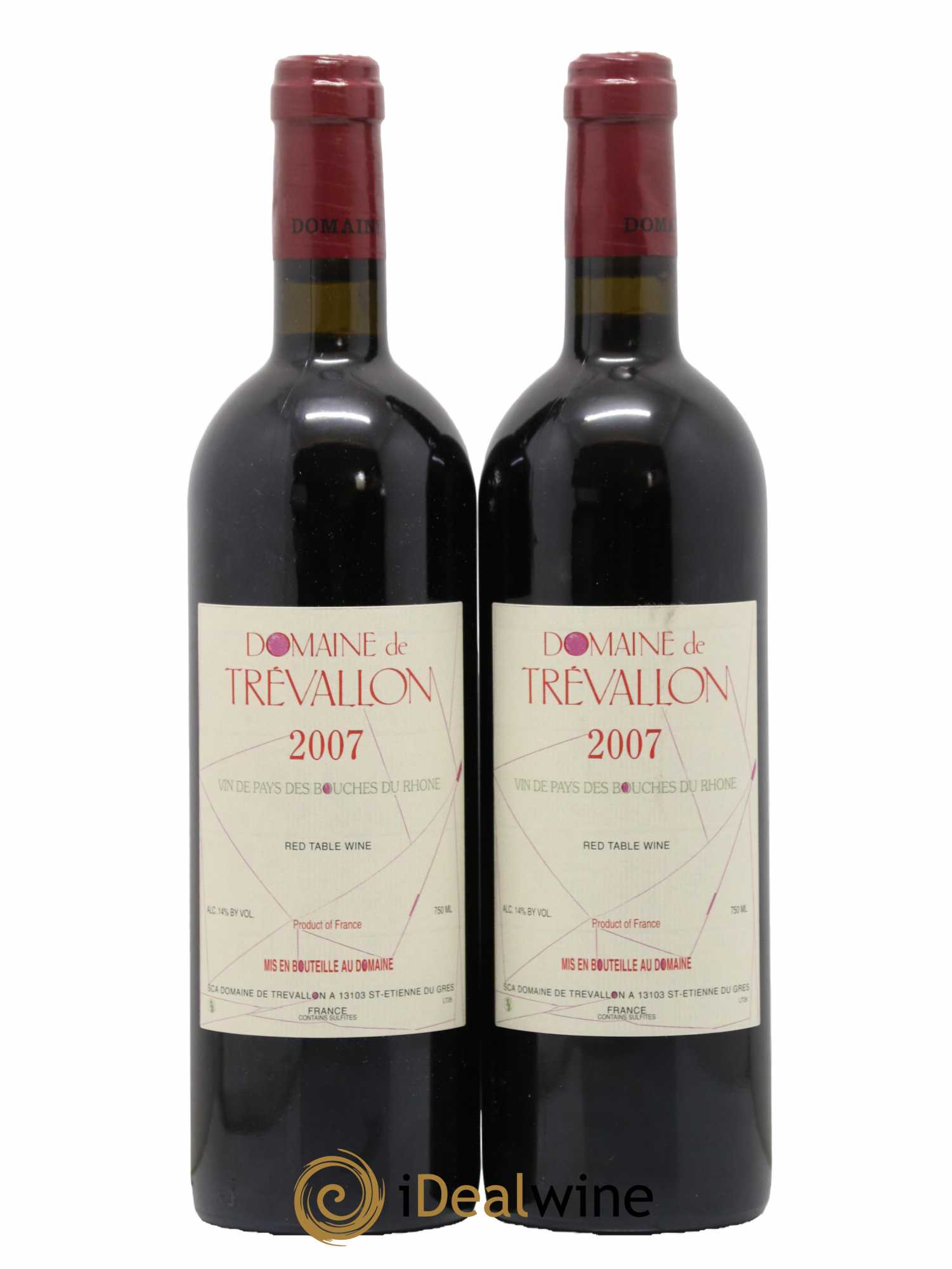 VDP Bouches du Rhône Trévallon (Domaine de) Eloi Dürrbach 2007 - Lot de 2 bouteilles - 0