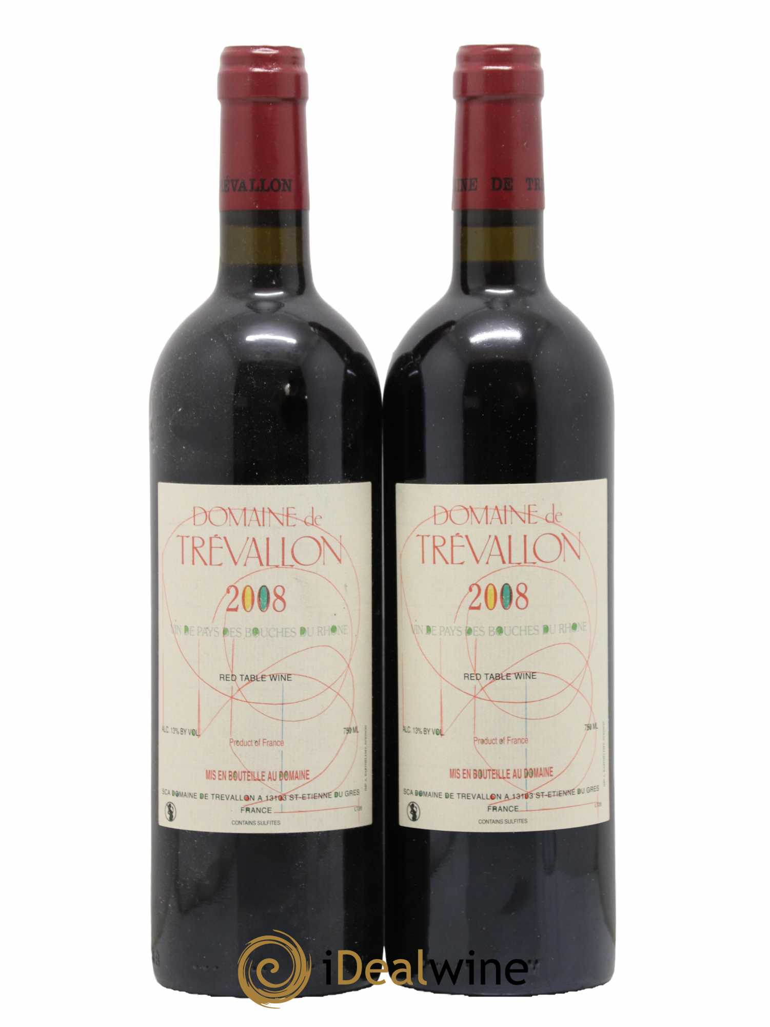 VDP Bouches du Rhône Trévallon (Domaine de) Eloi Dürrbach 2008 - Lot de 2 bouteilles - 0