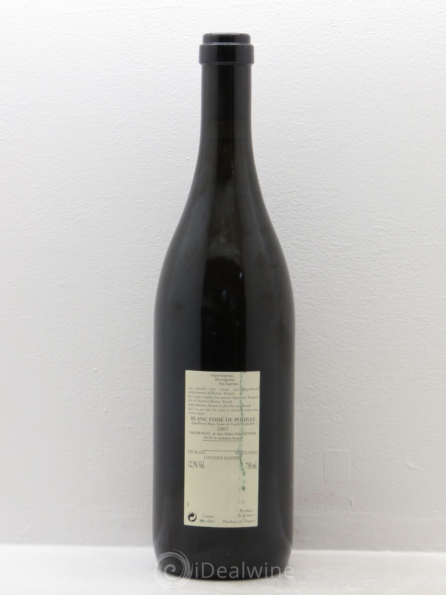 Vin de France (anciennement Pouilly-Fumé) Buisson Renard Dagueneau (Domaine Didier - Louis-Benjamin) (sans prix de réserve) 2007 - Lot de 1 bouteille - 1