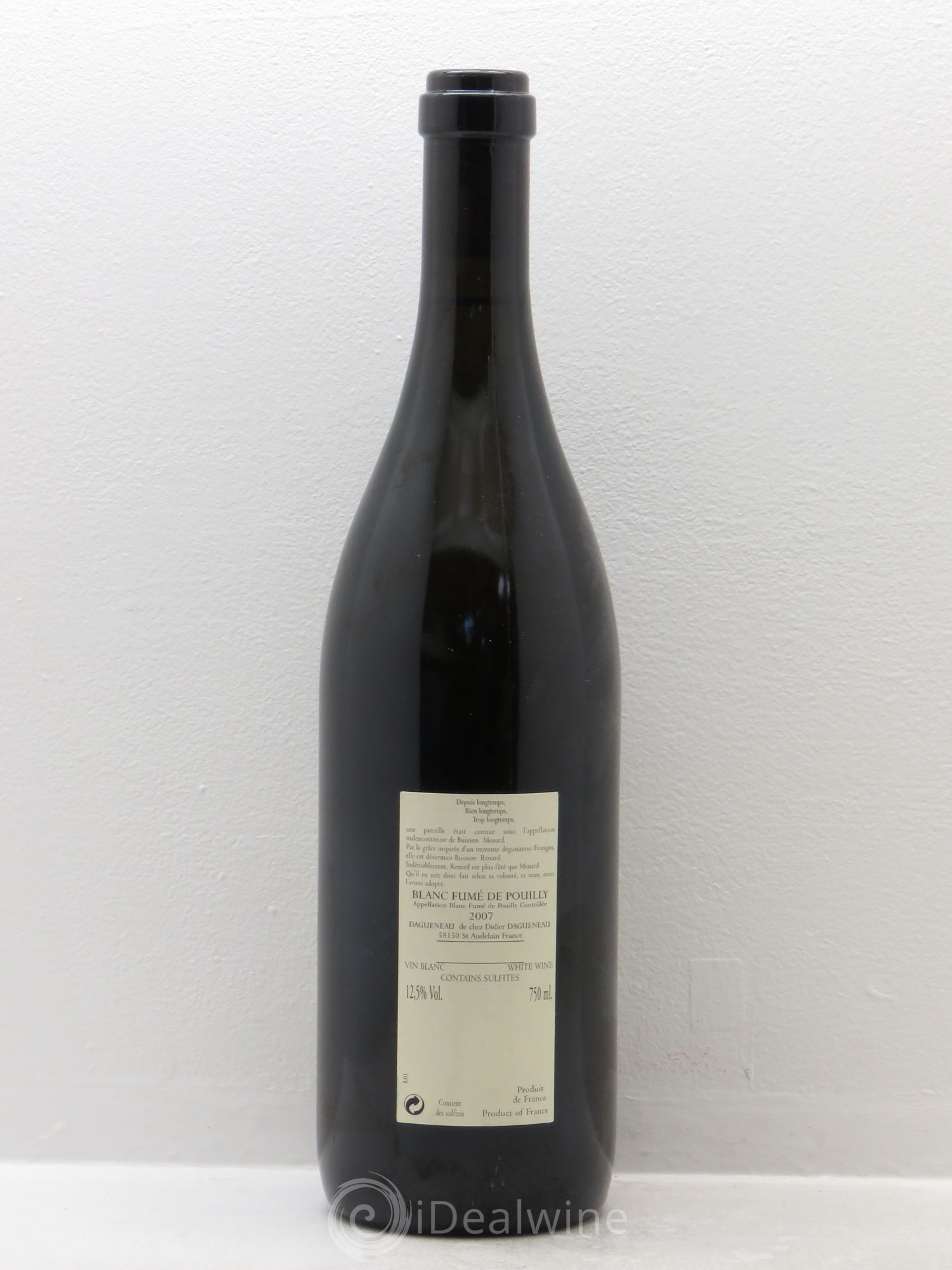 Vin de France (anciennement Pouilly-Fumé) Buisson Renard Dagueneau (Domaine Didier - Louis-Benjamin) (sans prix de réserve) 2007 - Lot de 1 bouteille - 1