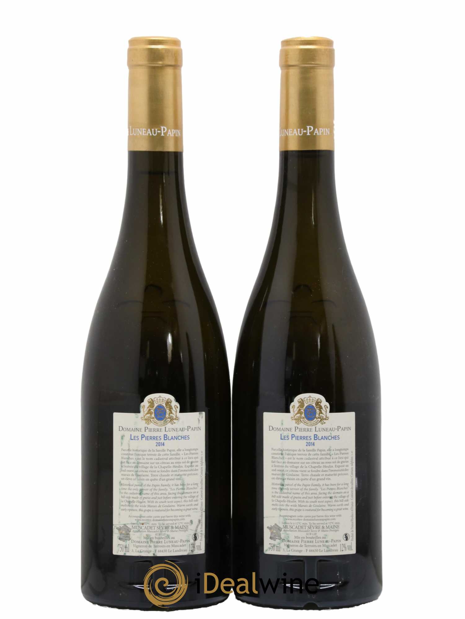 Muscadet-Sèvre-et-Maine Les Pierres Blanches Luneau-Papin 2014 - Lot de 2 bouteilles - 1