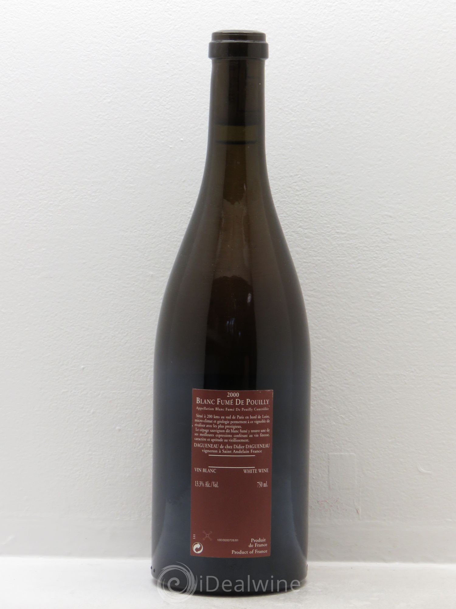 Vin de France (anciennement Pouilly-Fumé) Pur Sang Dagueneau (Domaine Didier - Louis-Benjamin) 2000 - Lot de 1 bouteille - 1