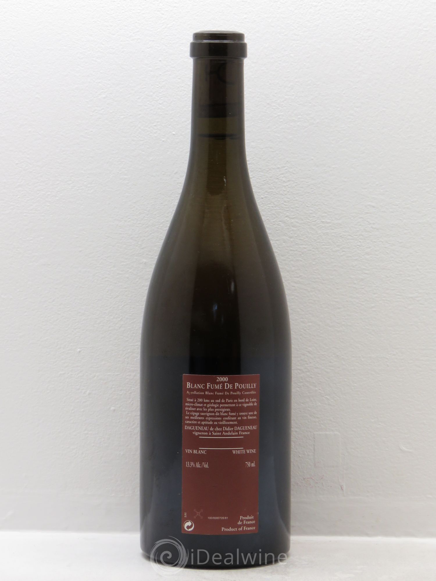 Vin de France (anciennement Pouilly-Fumé) Pur Sang Dagueneau (Domaine Didier - Louis-Benjamin) 2000 - Lot de 1 bouteille - 1