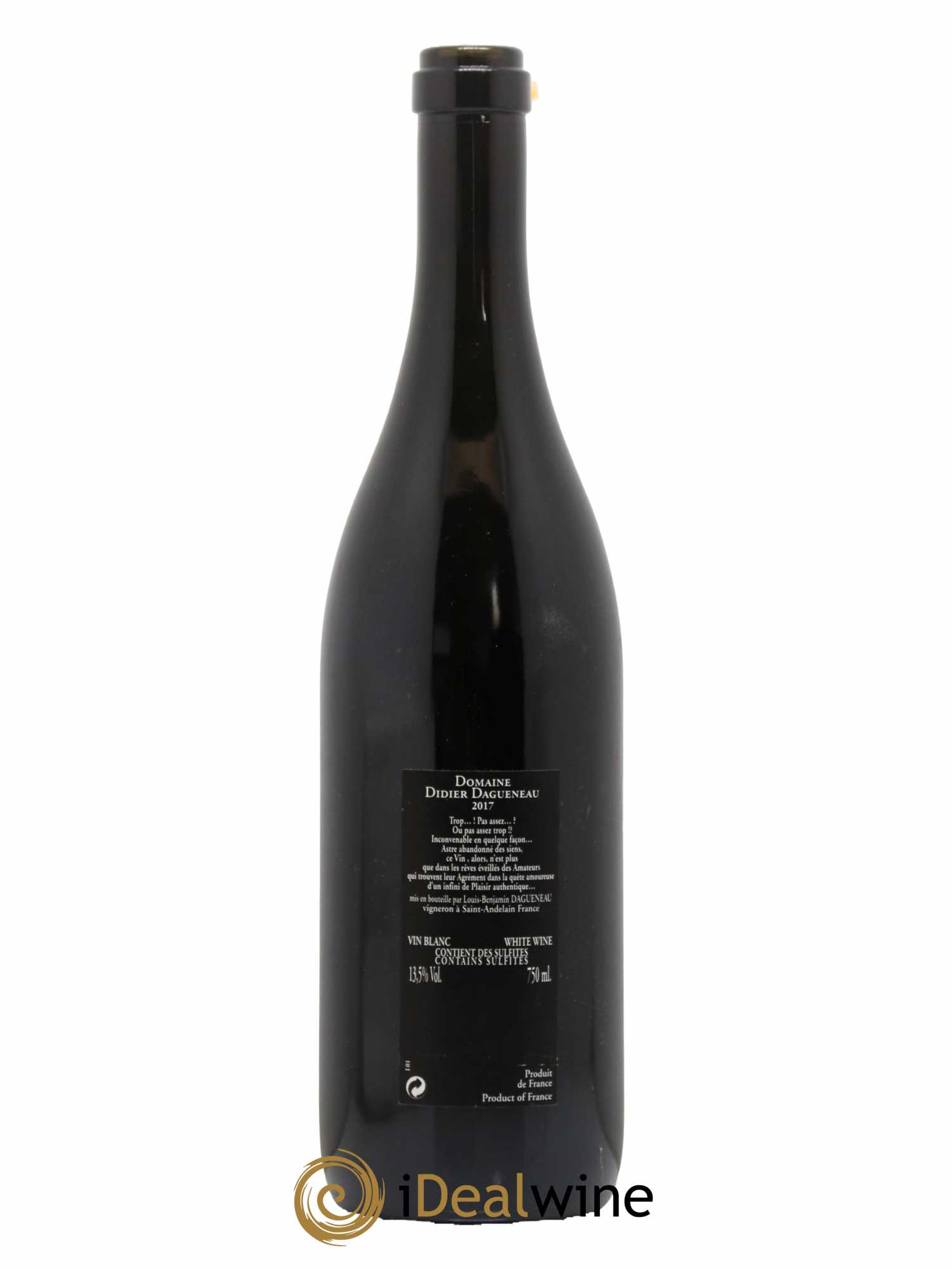 Vin de France (anciennement Pouilly-Fumé) Silex Dagueneau (Domaine Didier - Louis-Benjamin) 2017 - Lot de 1 bouteille - 1