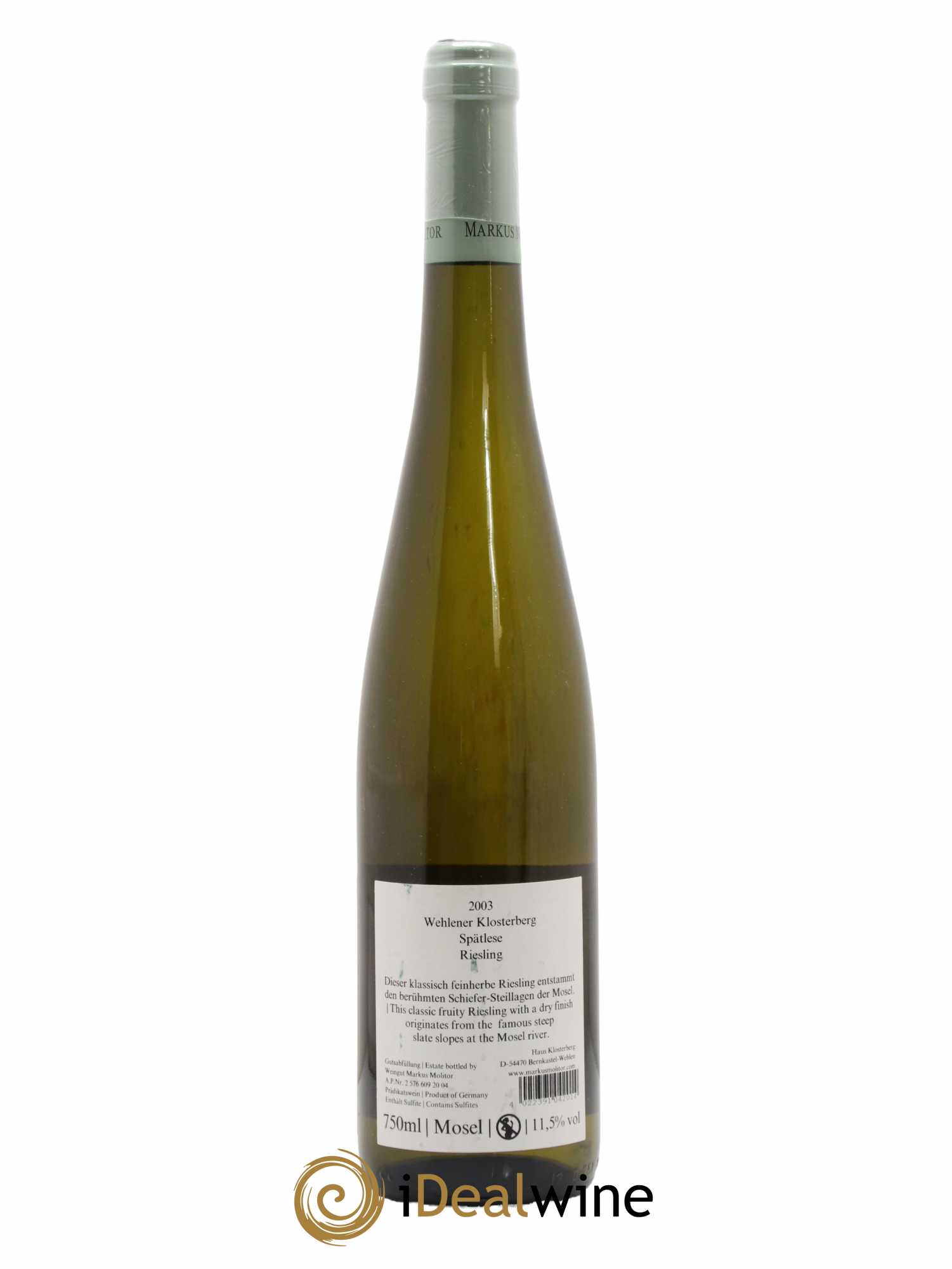 Allemagne Mosel-Saar Wehlener Klosterberg Spätlese Feinherb Edition Nr. 9 Markus Molitor 2003 - Lotto di 1 bottiglia - 1