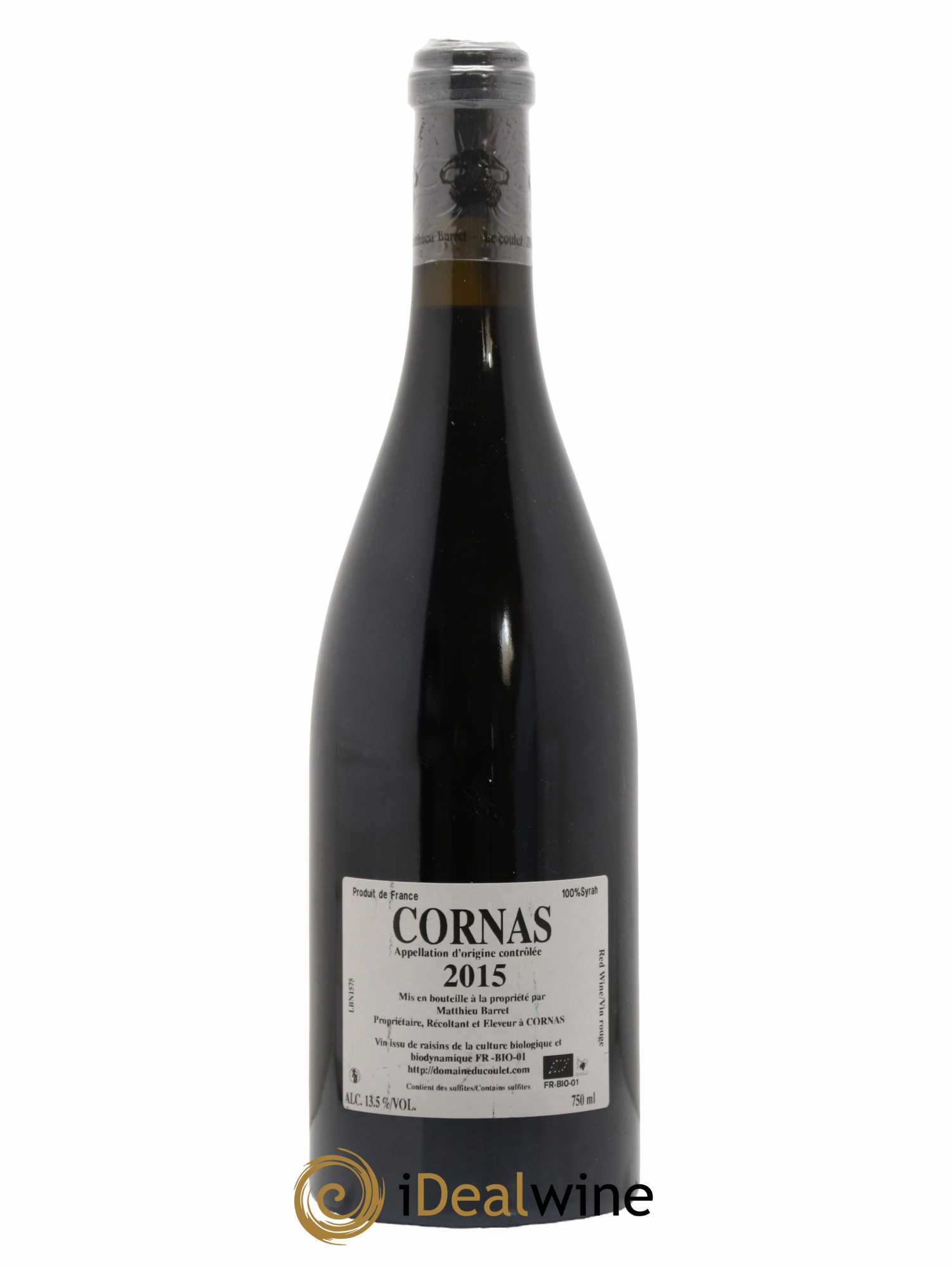 Cornas Billes Noires Coulet (Domaine du) - Matthieu Barret 2015 - Lot de 1 bouteille - 1