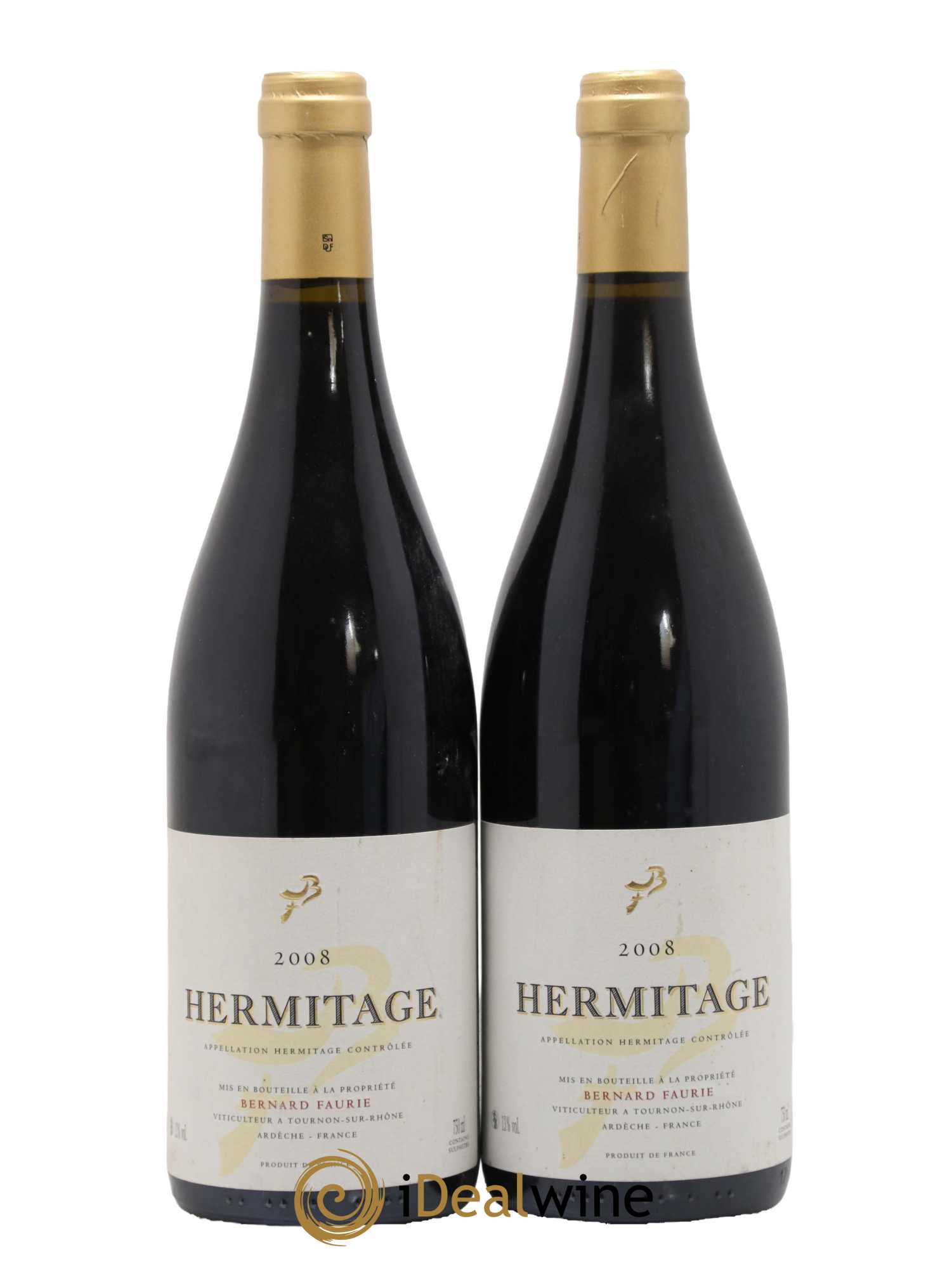 Hermitage Bessards Méal (capsule dorée) Bernard Faurie 2008 - Lot de 2 bouteilles - 0