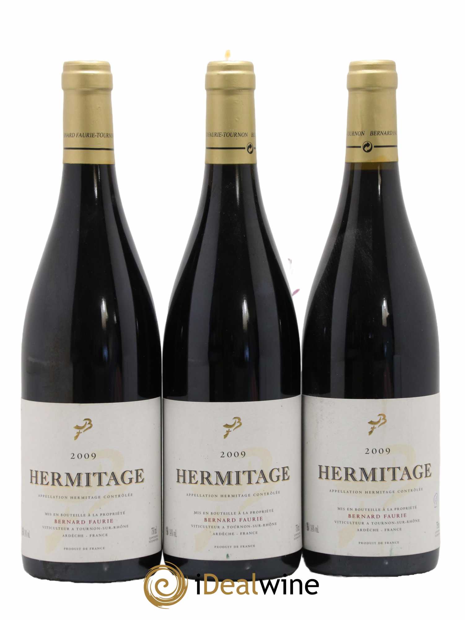 Hermitage Bessards Méal (capsule dorée) Bernard Faurie 2009 - Lot de 3 bouteilles - 0