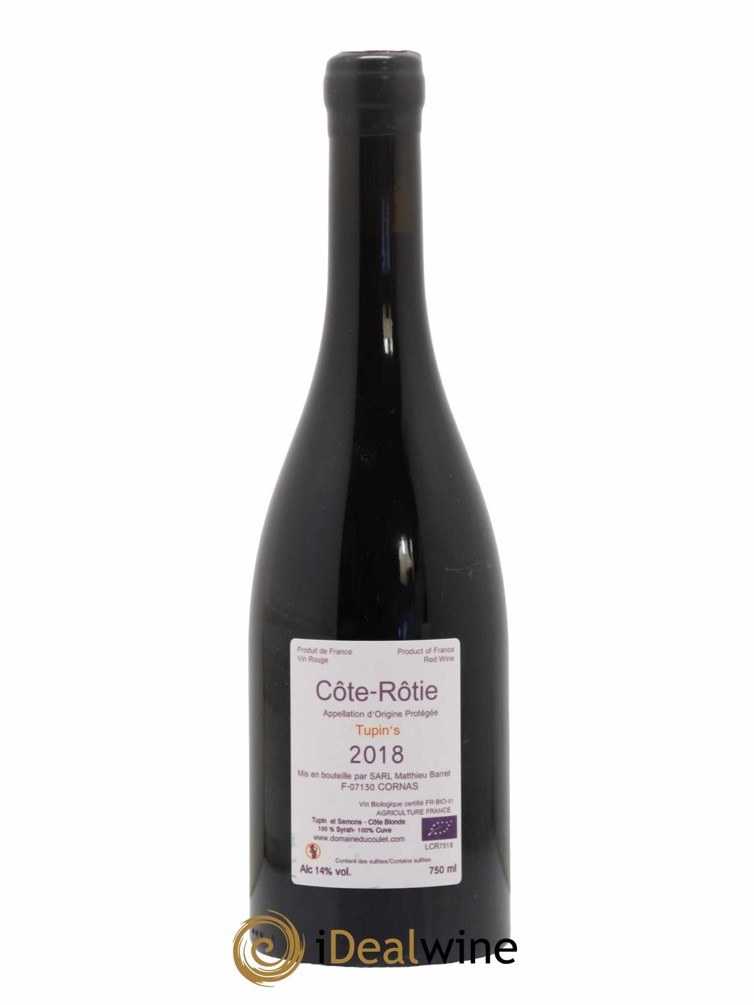 Côte-Rôtie Tupin's Coulet (Domaine du) - Matthieu Barret 2018 - Lot de 1 bouteille - 1