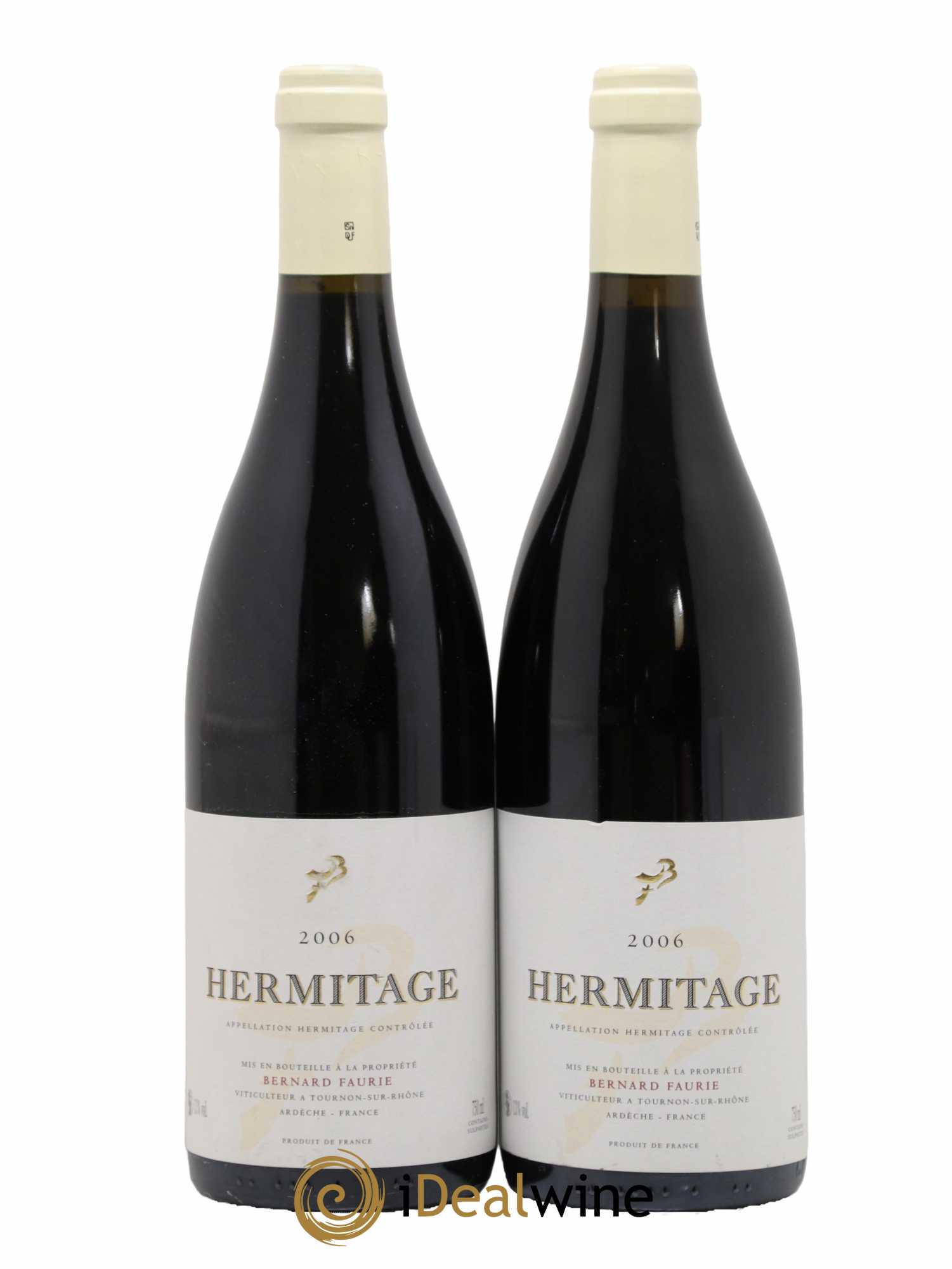 Hermitage Greffieux Bessards (capsule blanche) Bernard Faurie 2006 - Lot de 2 bouteilles - 0