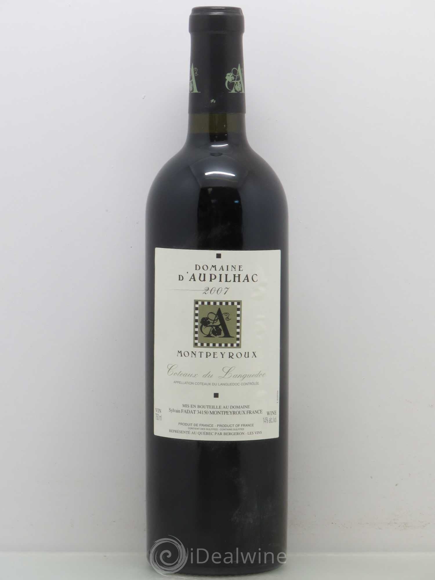 Languedoc Montpeyroux Aupilhac (Domaine d') Sylvain Fadat 2007 - Lot de 1 bouteille - 0
