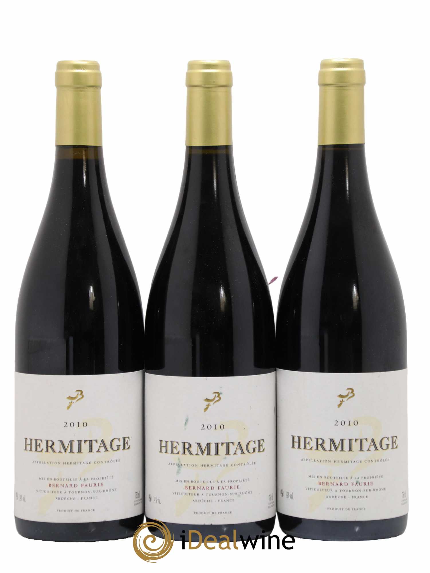 Hermitage Bessards Méal (capsule dorée) Bernard Faurie 2010 - Lot de 3 bouteilles - 0