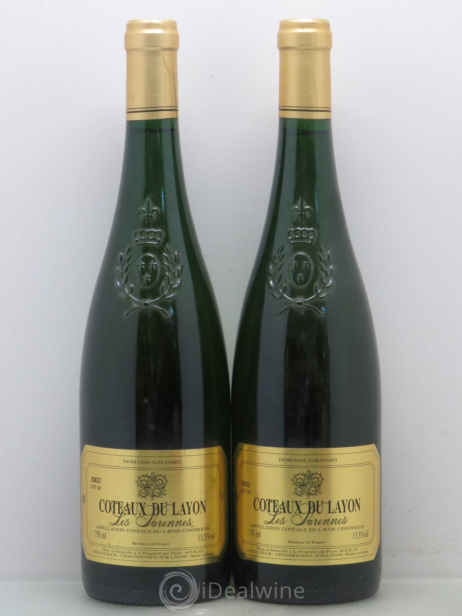 Coteaux du Layon Domaine Gaudard Les Varennes 2002 - Lotto di 2 bottiglie - 0