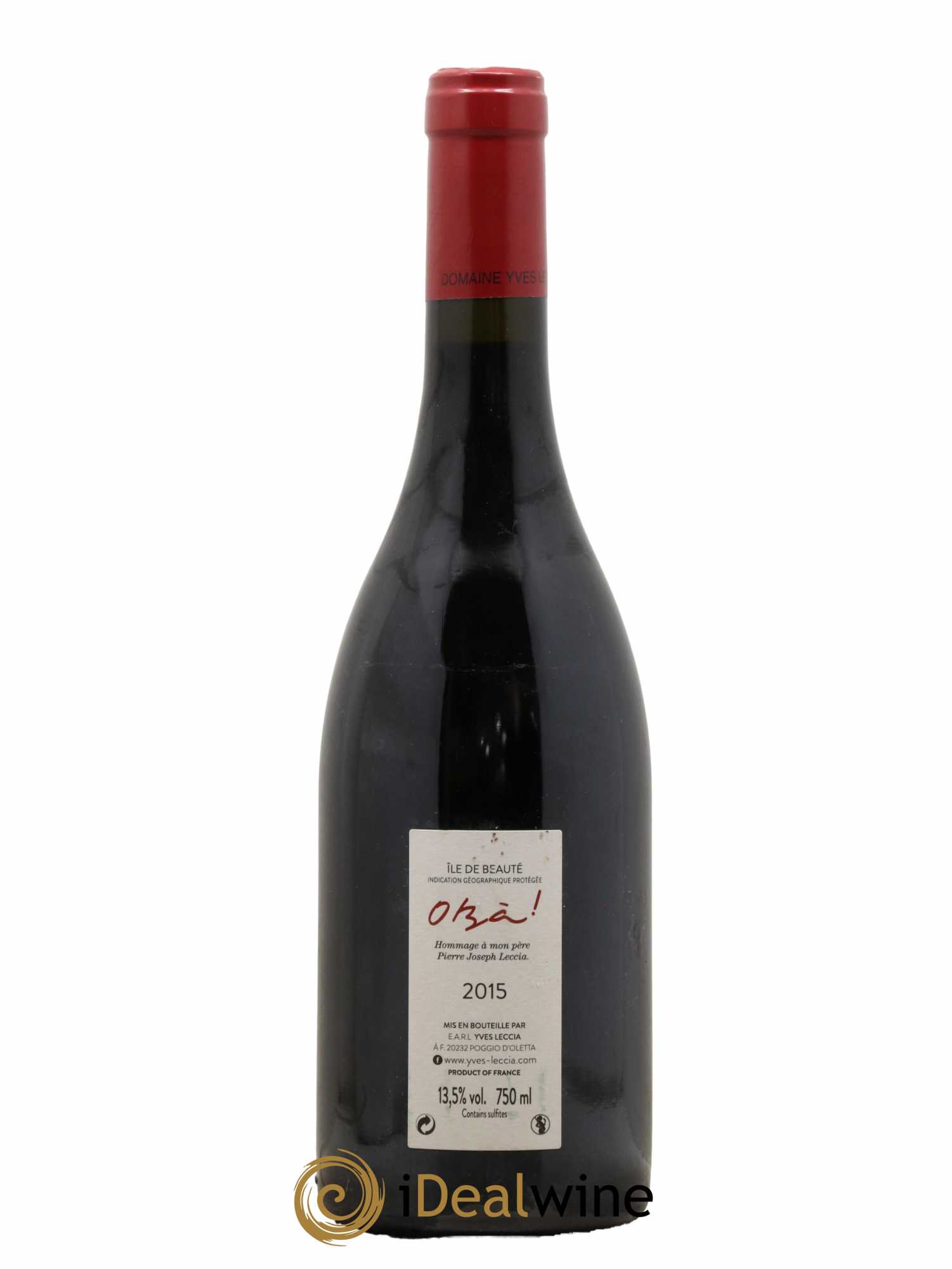 Vin de Corse IGP Ile de Beauté Oba Yves Leccia 2015 - Lot de 1 bouteille - 1
