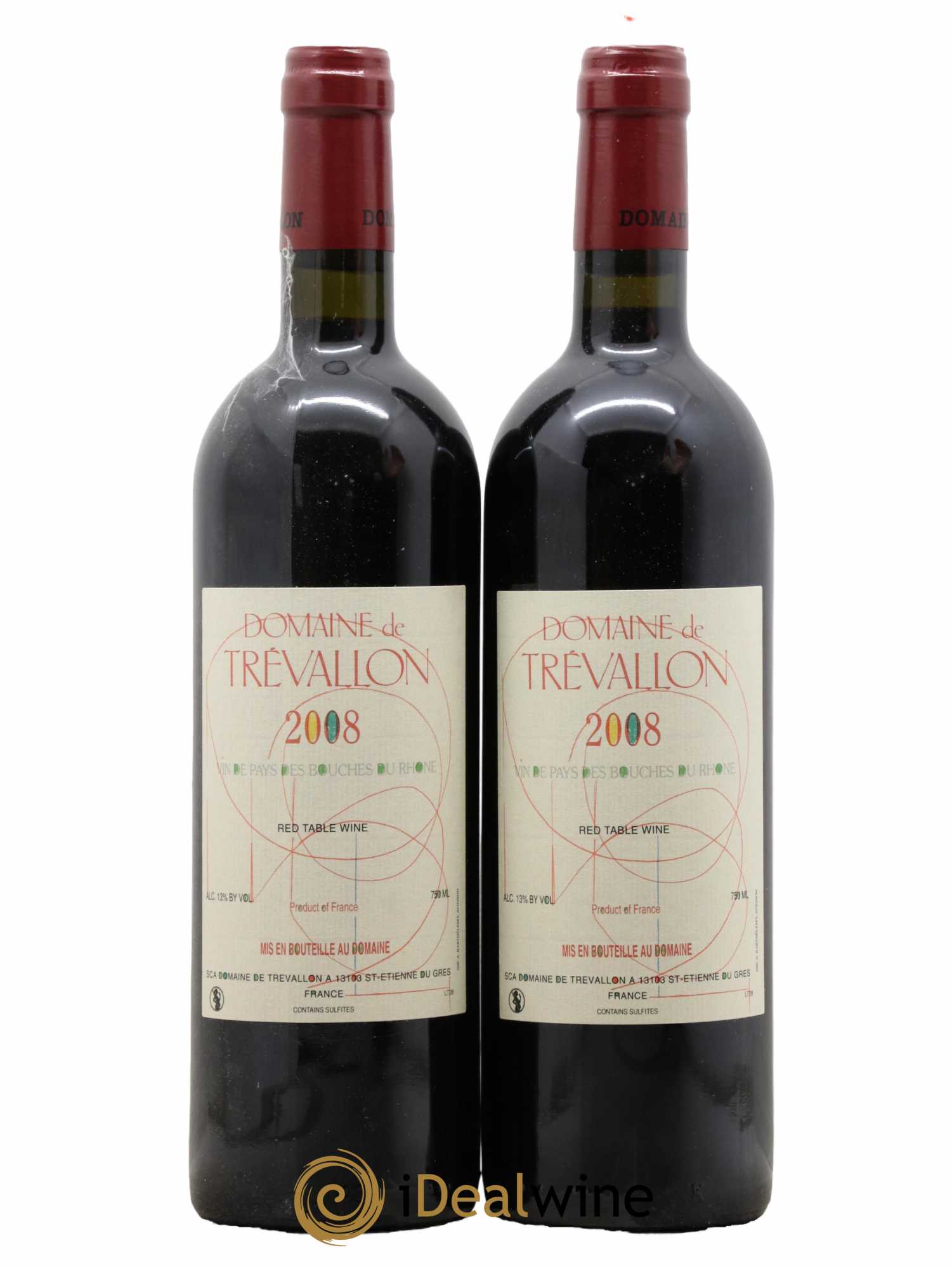 VDP Bouches du Rhône Trévallon (Domaine de) Eloi Dürrbach 2008 - Lot de 2 bouteilles - 0