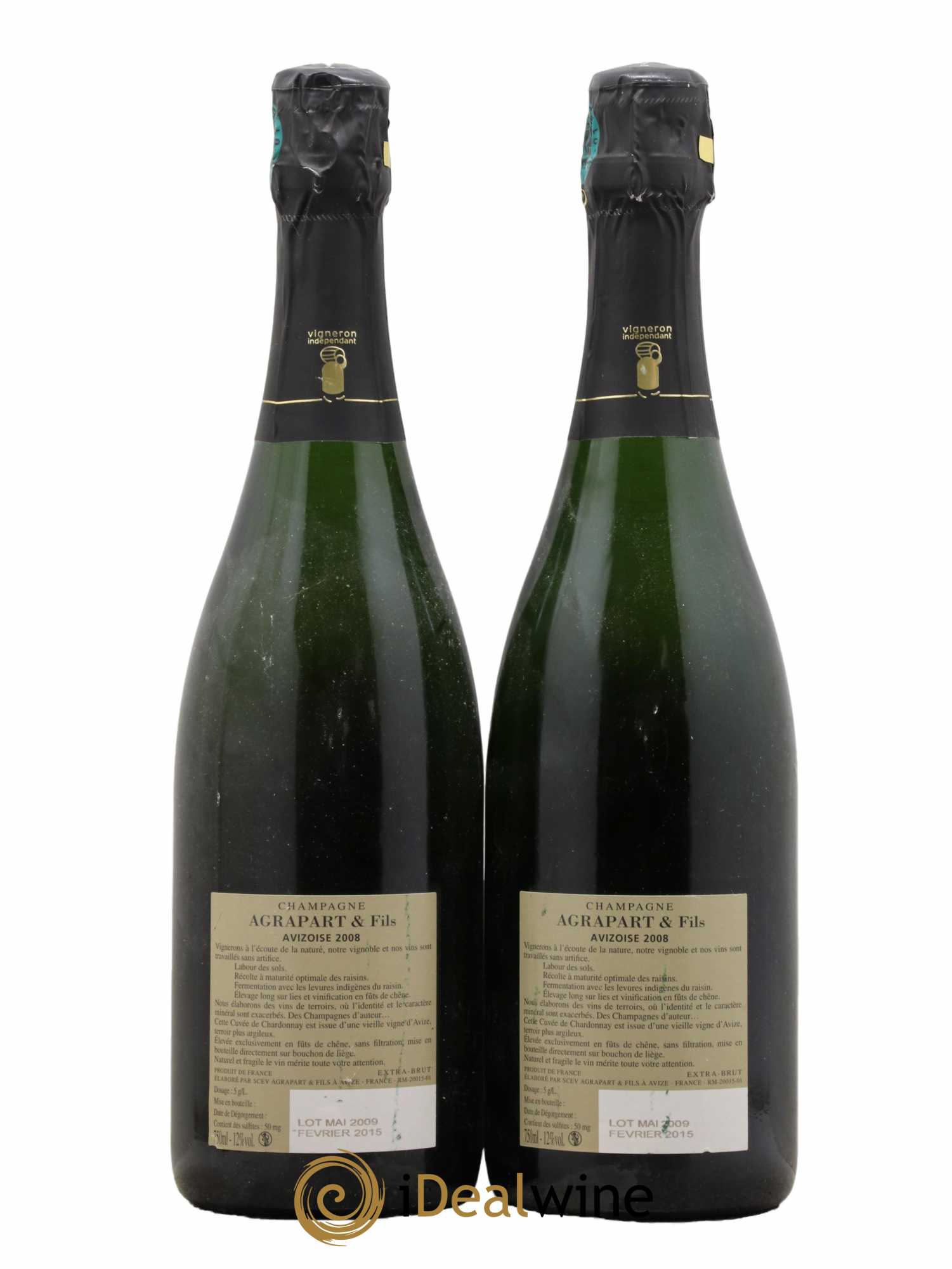 Avizoise Blanc de Blancs Brut Nature Pascal Agrapart 2008 - Lot de 2 bouteilles - 1