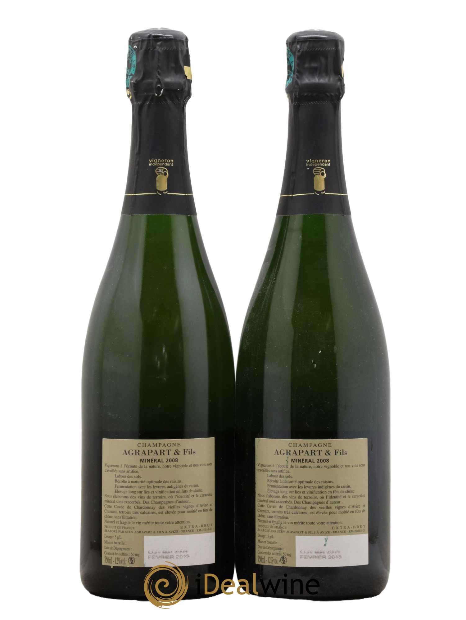 Minéral Blanc de Blancs  Extra-Brut Agrapart & Fils 2008 - Lot de 2 bouteilles - 1