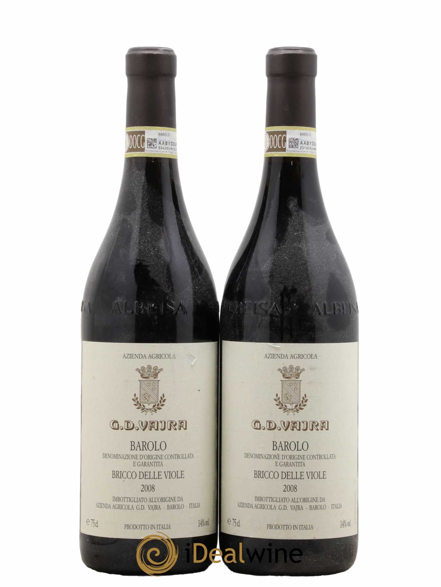 Barolo DOCG Bricco Delle Viole G.D Vajra 2008 - Lot de 2 bouteilles - 0