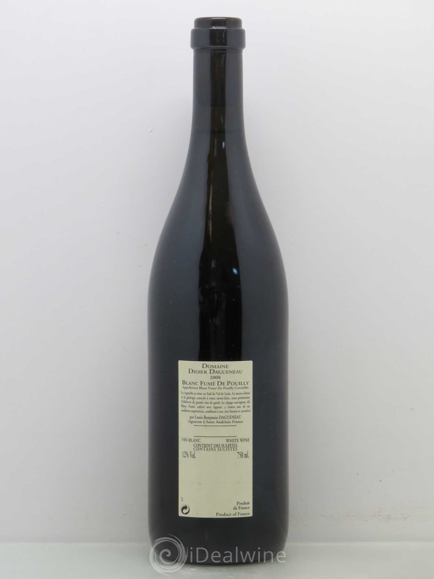 Pouilly-Fumé Blanc Fumé de Pouilly Dagueneau (Domaine Didier - Louis-Benjamin) 2008 - Lot de 1 bouteille - 1