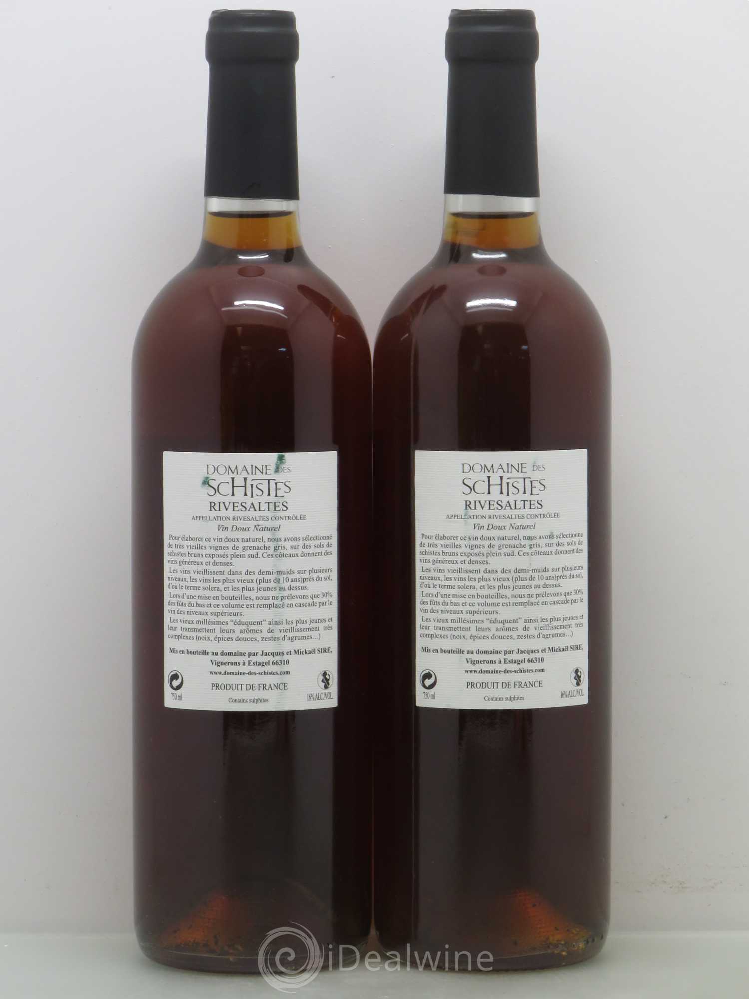 Rivesaltes Domaine des Schistes Solera - Lotto di 2 bottiglie - 1