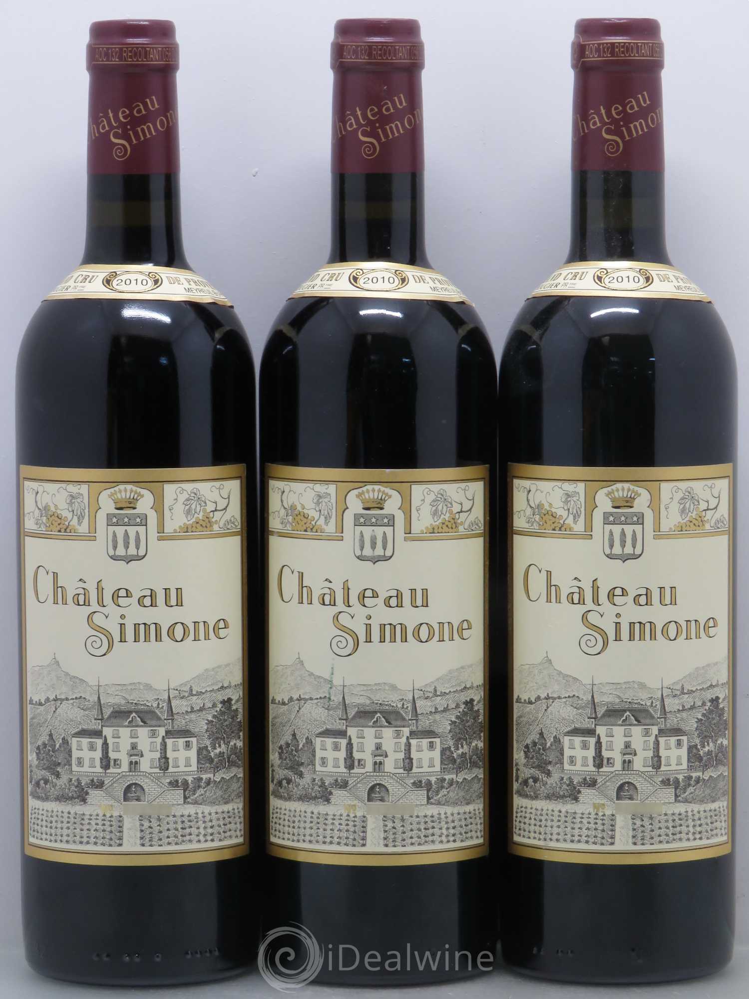 Palette Château Simone Famille Rougier 2010 - Lot de 3 bouteilles - 0