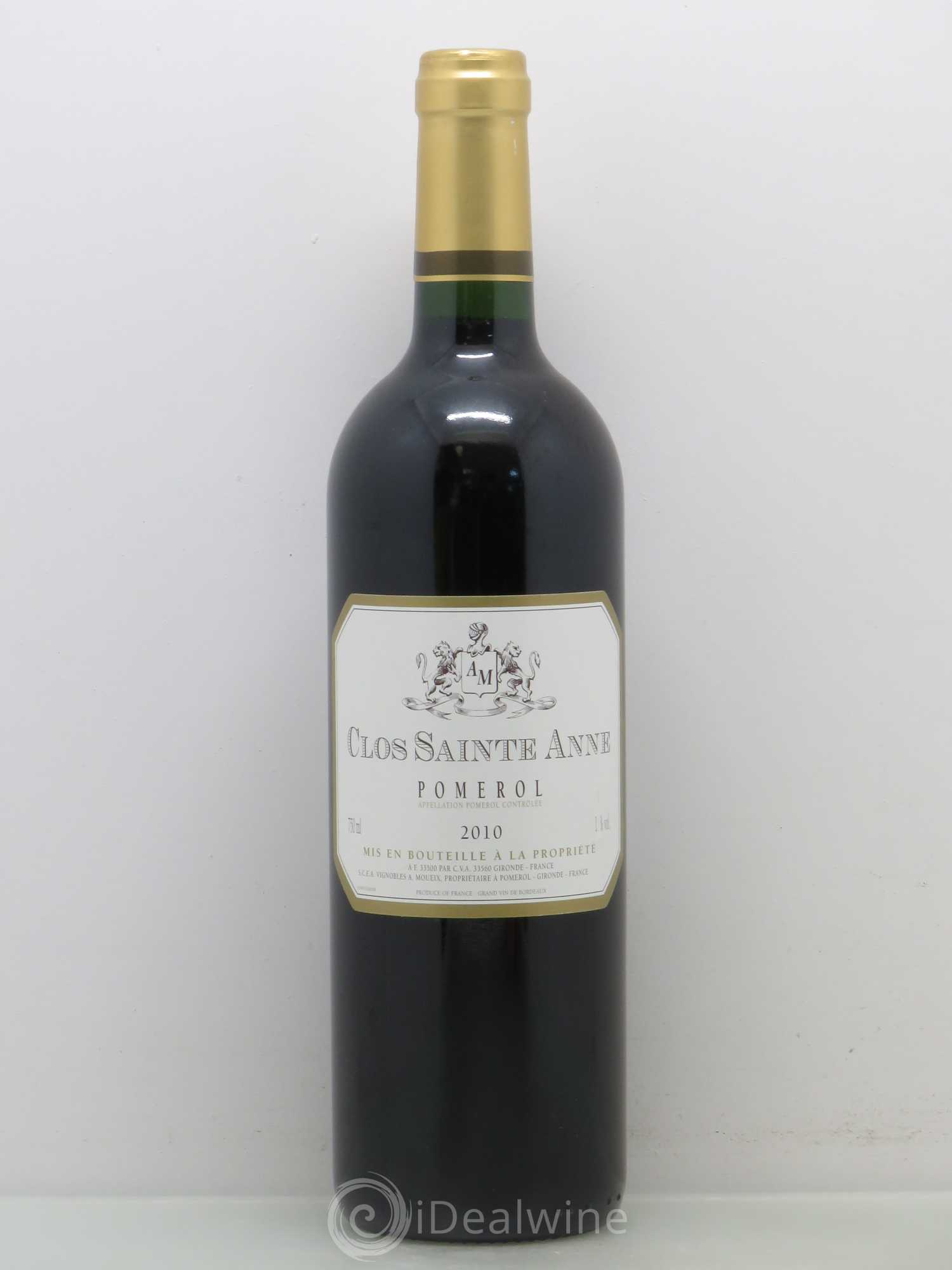 Pomerol Clos Sainte Anne 2010 - Lot de 1 bouteille - 0