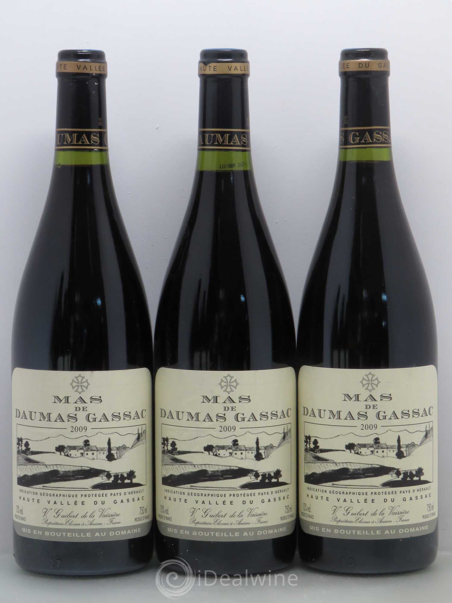 Saint-Guilhem-le-Désert - Cité d'Aniane Mas Daumas Gassac Famille Guibert de La Vaissière 2009 - Lot de 6 bouteilles - 1