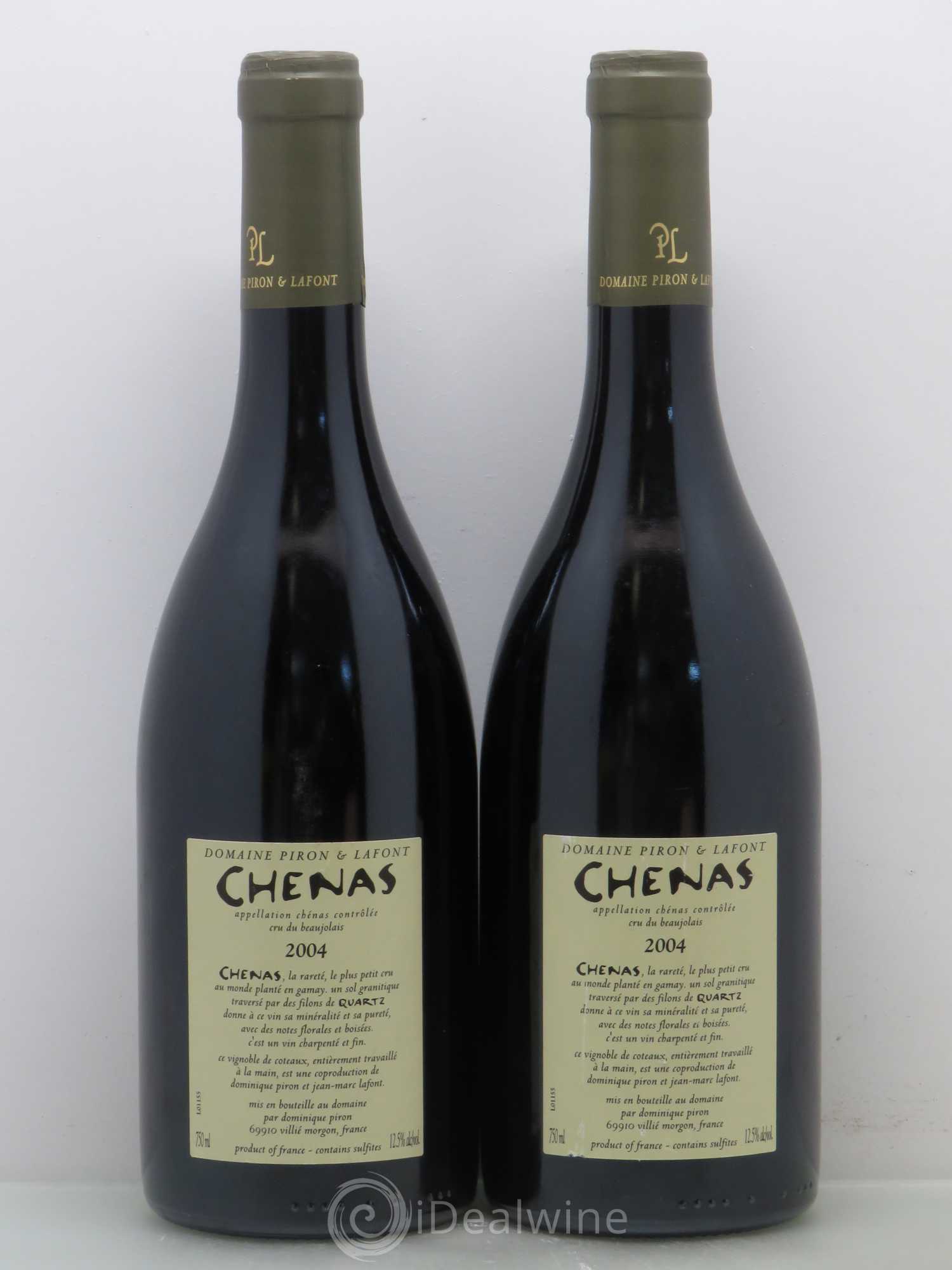Chénas Quartz Dominique Piron (Domaine) 2004 - Lot de 2 bouteilles - 1