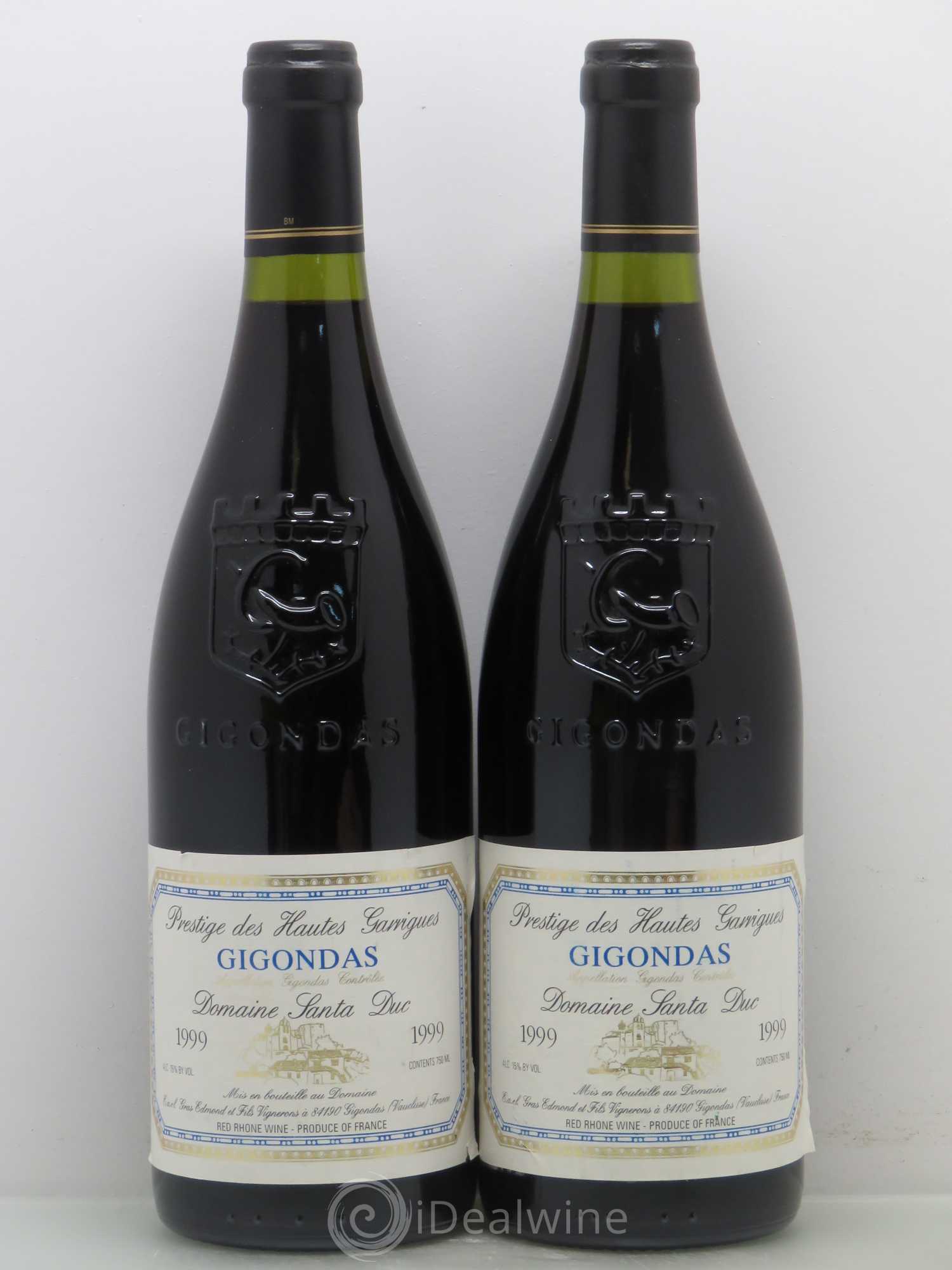 Gigondas Santa Duc (Domaine) Hautes Garrigues Famille Gras 1999 - Lot de 2 bouteilles - 0