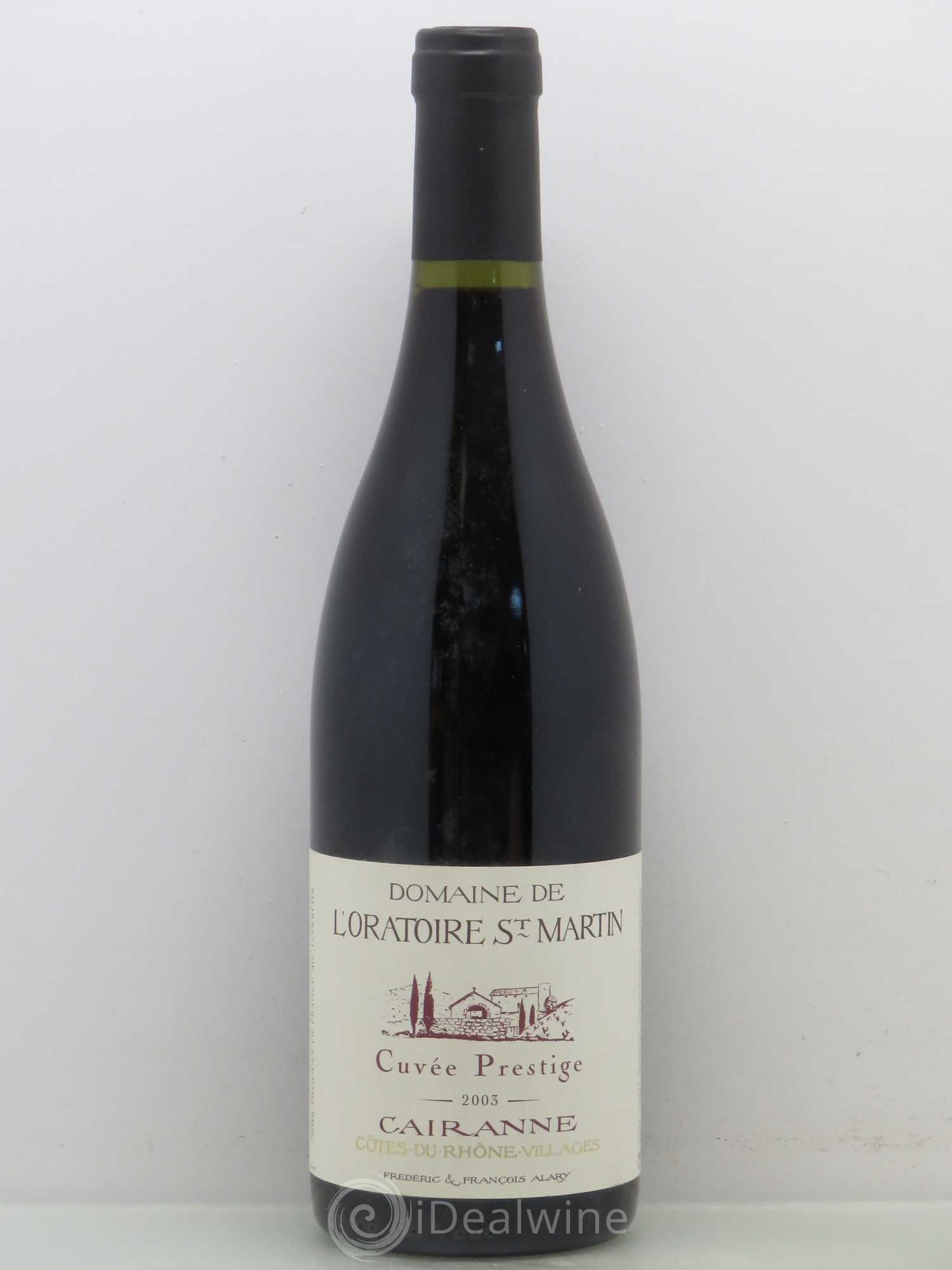 Côtes-du-Rhône-Villages Cairanne Oratoire Saint-Martin Cuvée Prestige Frédéric et François Alary 2003 - Lot de 1 bouteille - 0