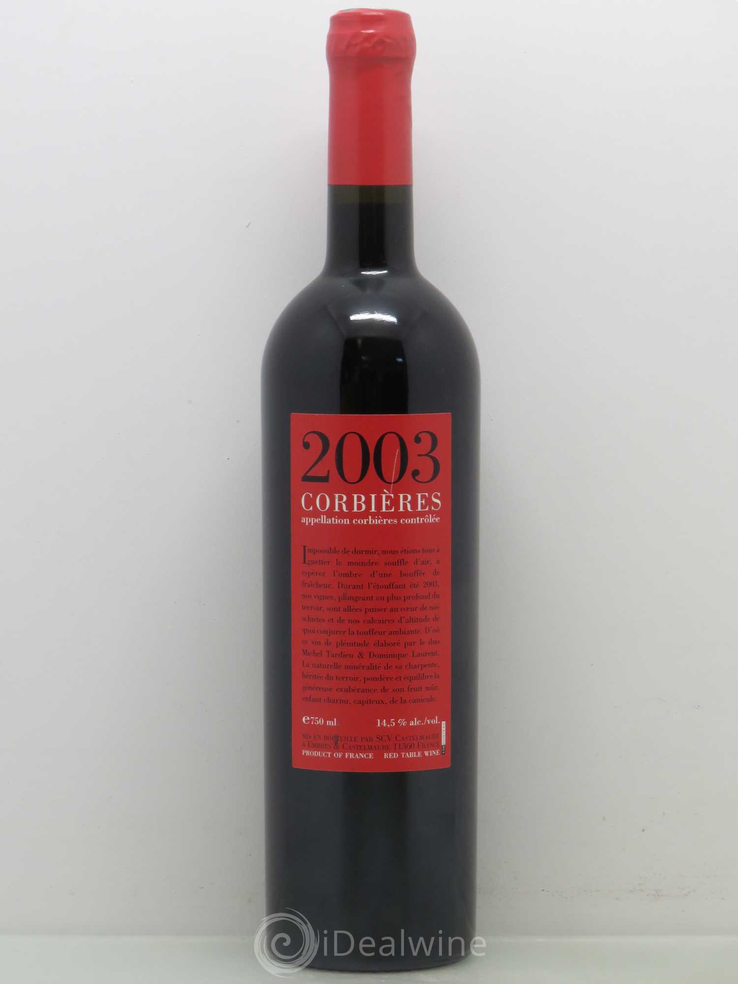 Corbières Societe Cooperative Castelmaure Cuvee No. 3 2003 - Posten von 1 Flasche - 1