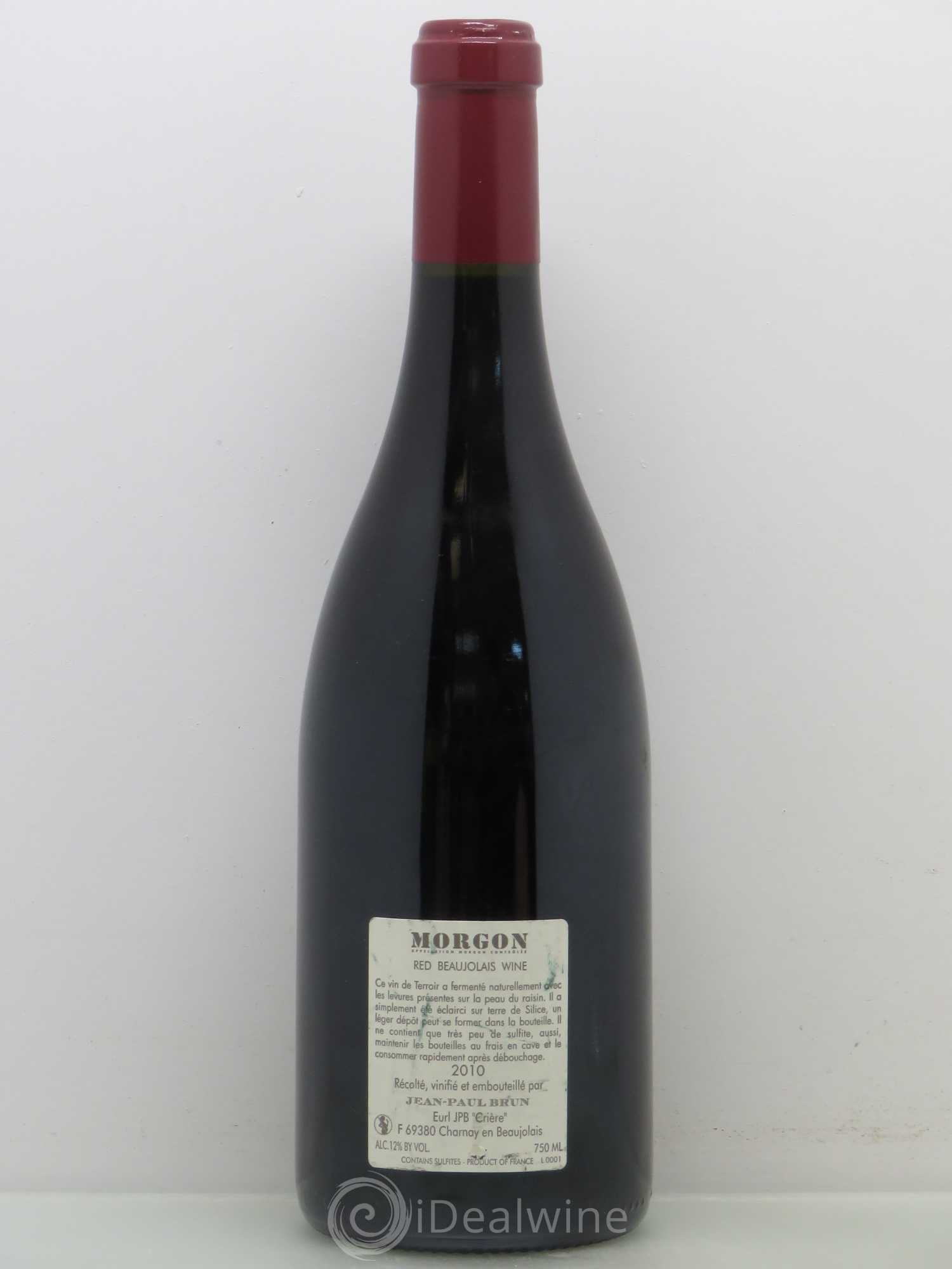 Morgon Terres dorées - J-P. Brun (Domaine des) 2010 - Lot de 1 bouteille - 1