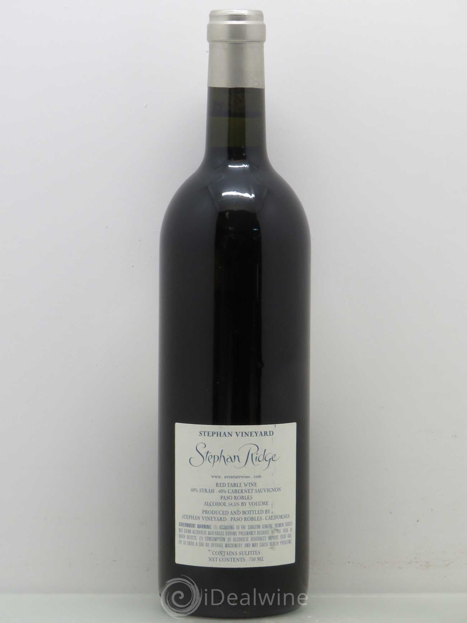 USA Stephan Ridge Paso Robles Californie 1999 - Lot de 1 bouteille - 1