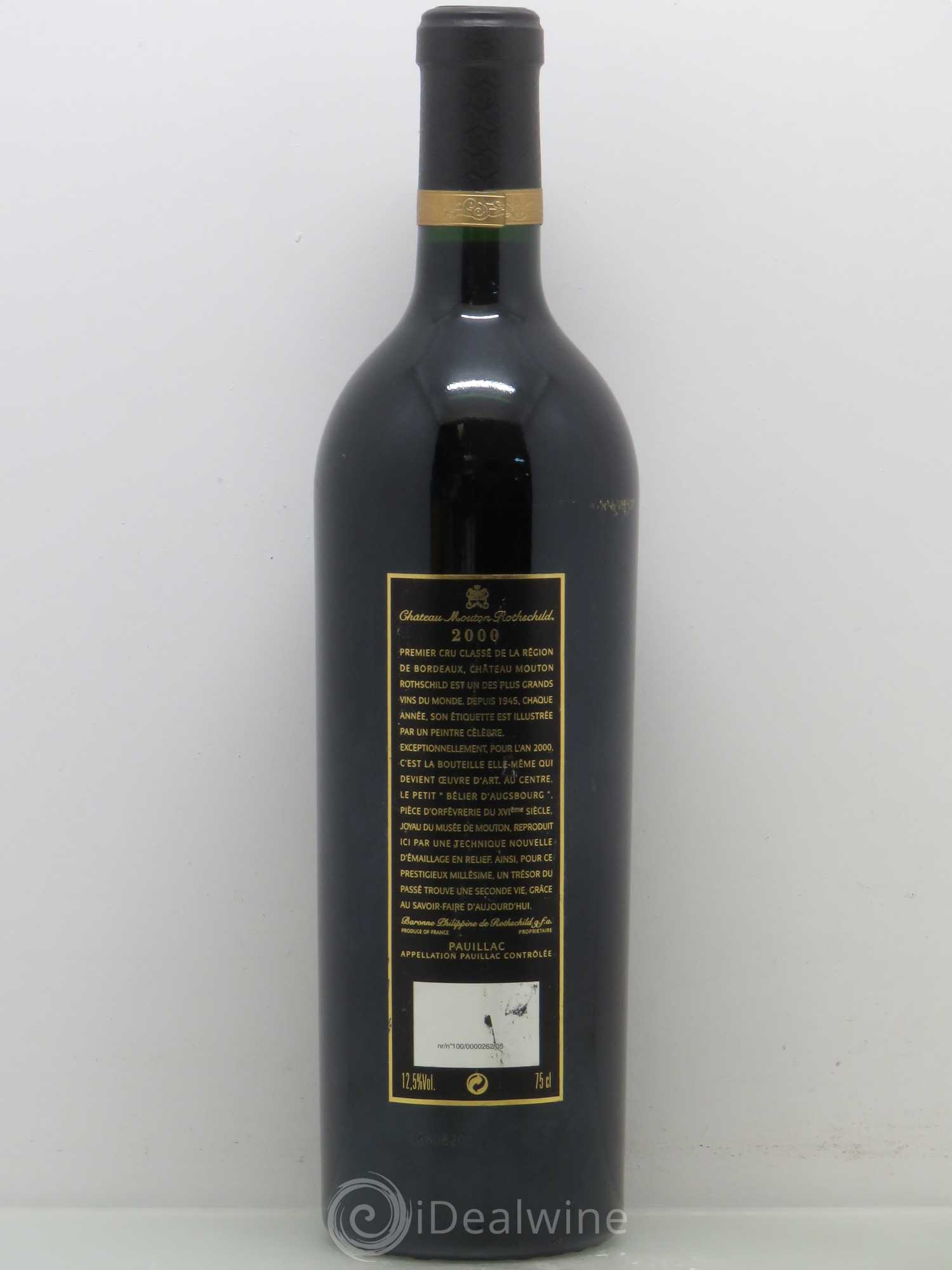 Château Mouton Rothschild 1er Grand Cru Classé 2000 - Lot de 1 bouteille - 1