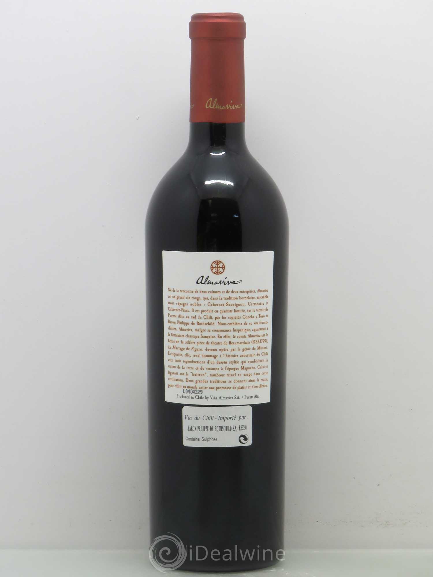 Chili Almaviva Baron P. de Rothschild Concha y Toro 2002 - Lot de 1 bouteille - 1