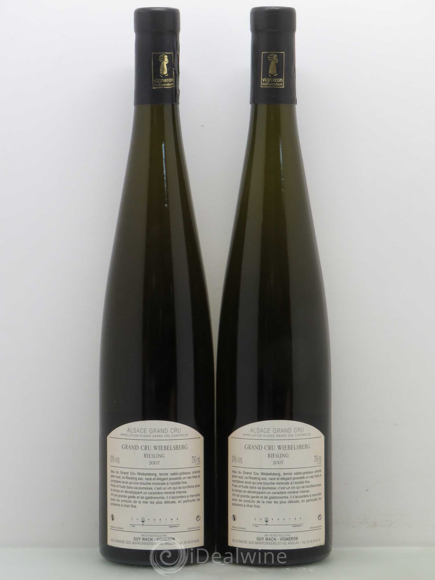 Riesling Grand Cru Wiebelsberg Guy Wach Domaine Des Marroniers 2007 - Posten von 2 Flaschen - 1