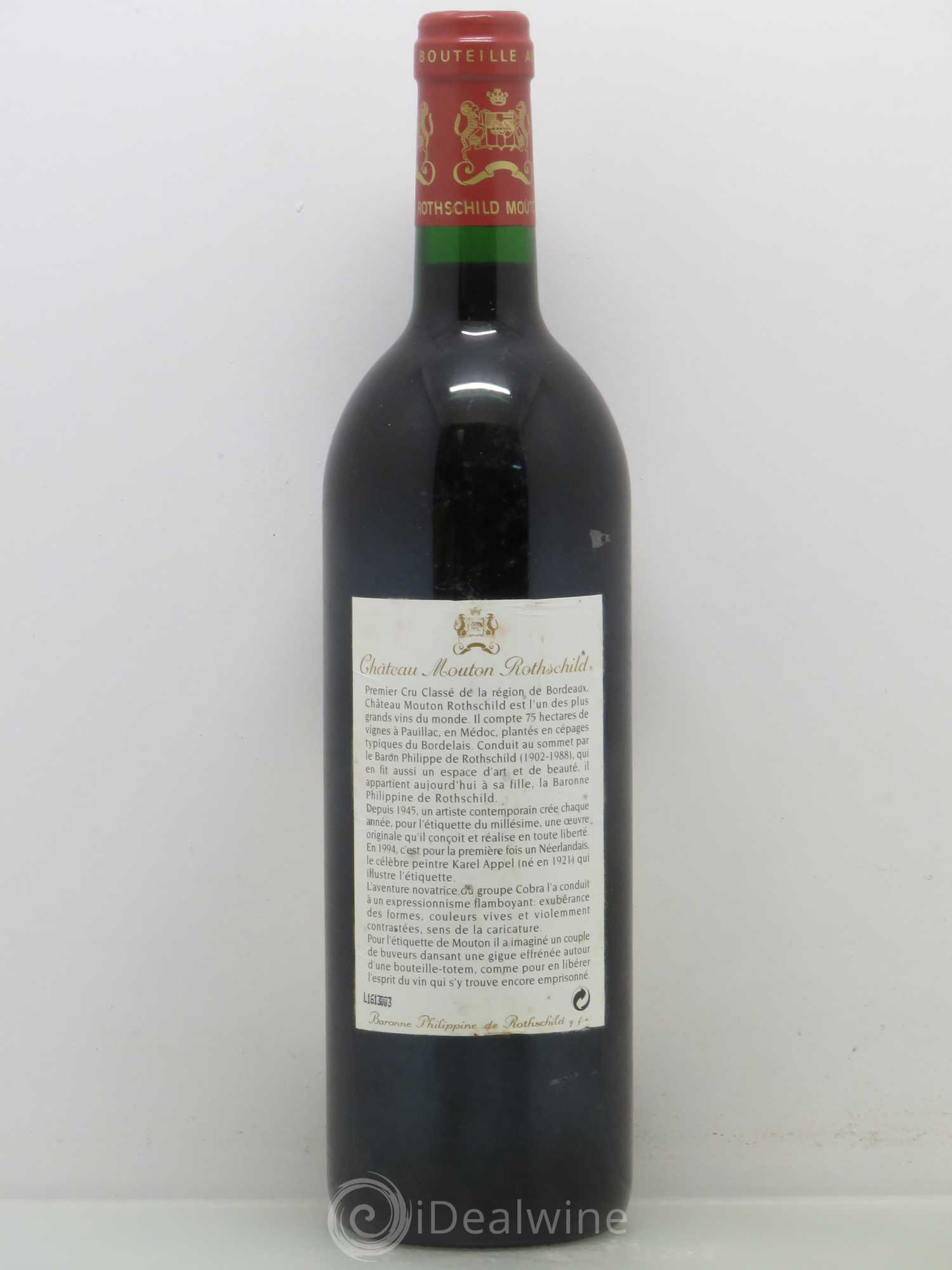 Château Mouton Rothschild 1er Grand Cru Classé 1994 - Lot de 1 bouteille - 1