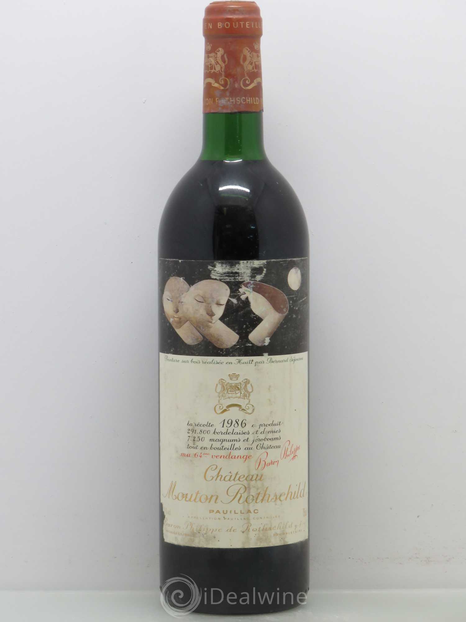 Château Mouton Rothschild 1er Grand Cru Classé 1986 - Lot de 1 bouteille - 0