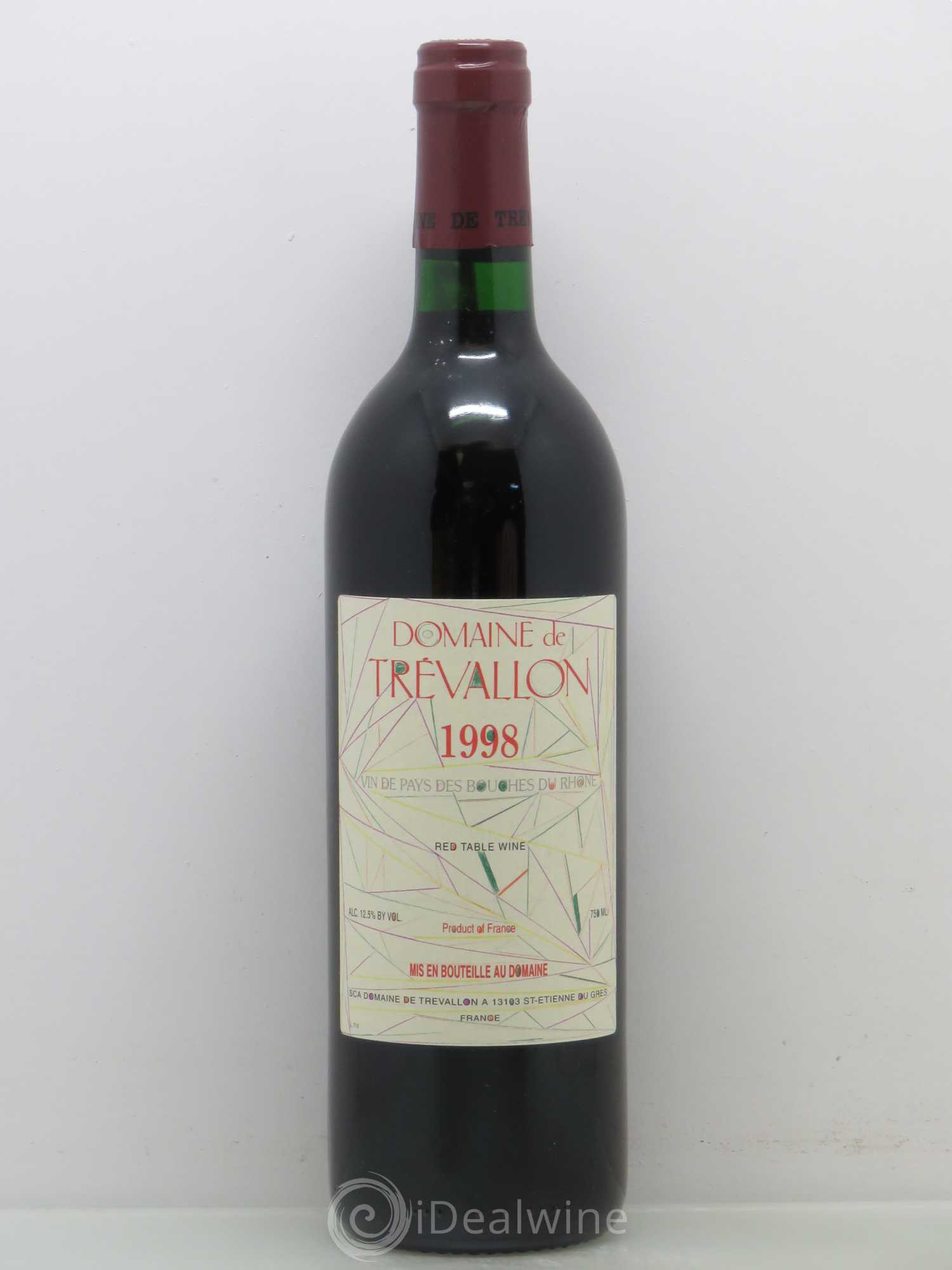 Coteaux d'Aix-en-Provence Trévallon (Domaine de) Eloi Dürrbach 1998 - Lot de 1 bouteille - 0