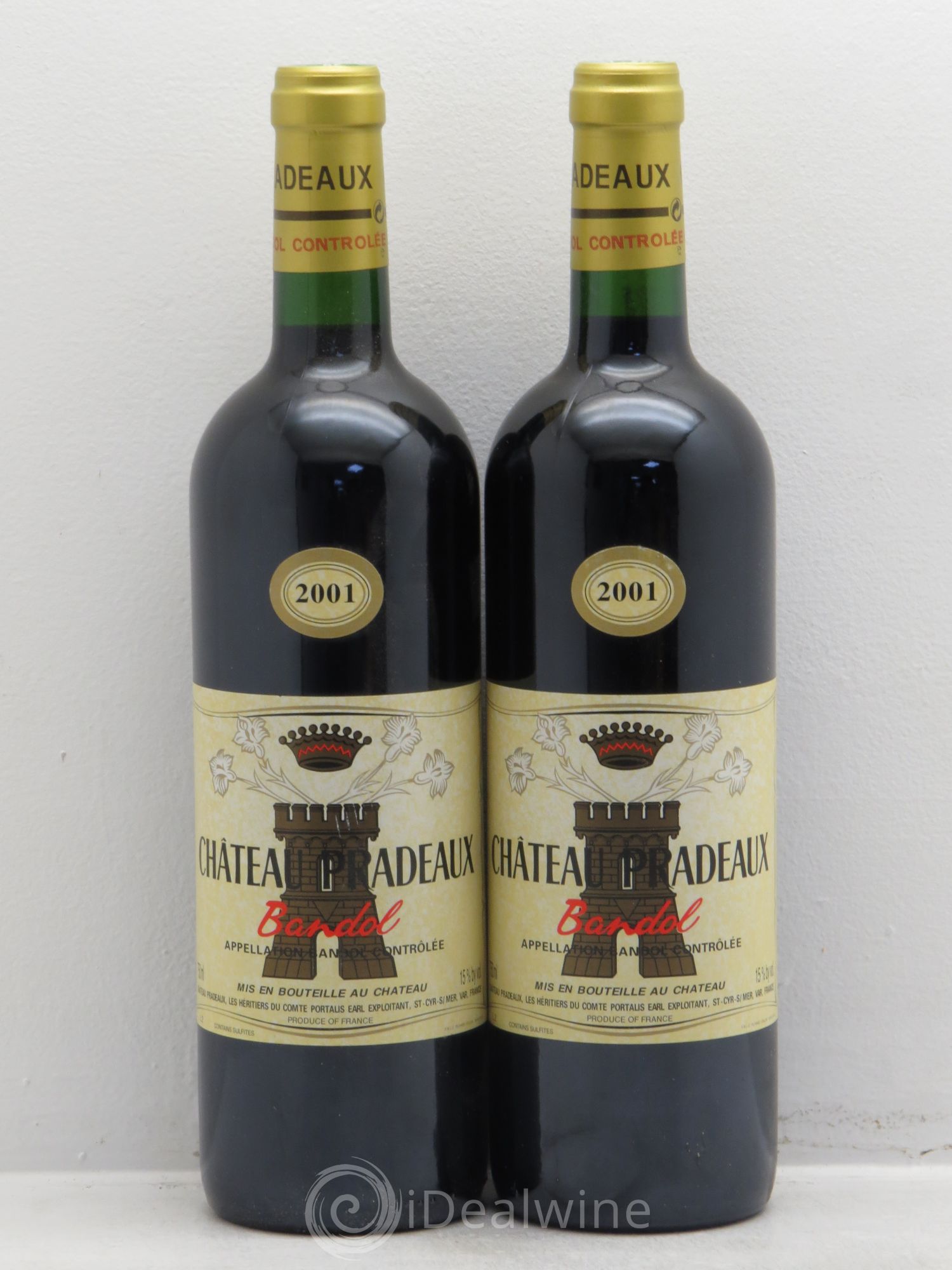 Bandol Château Pradeaux Famille Portalis 2001 - Lot de 2 bouteilles - 0