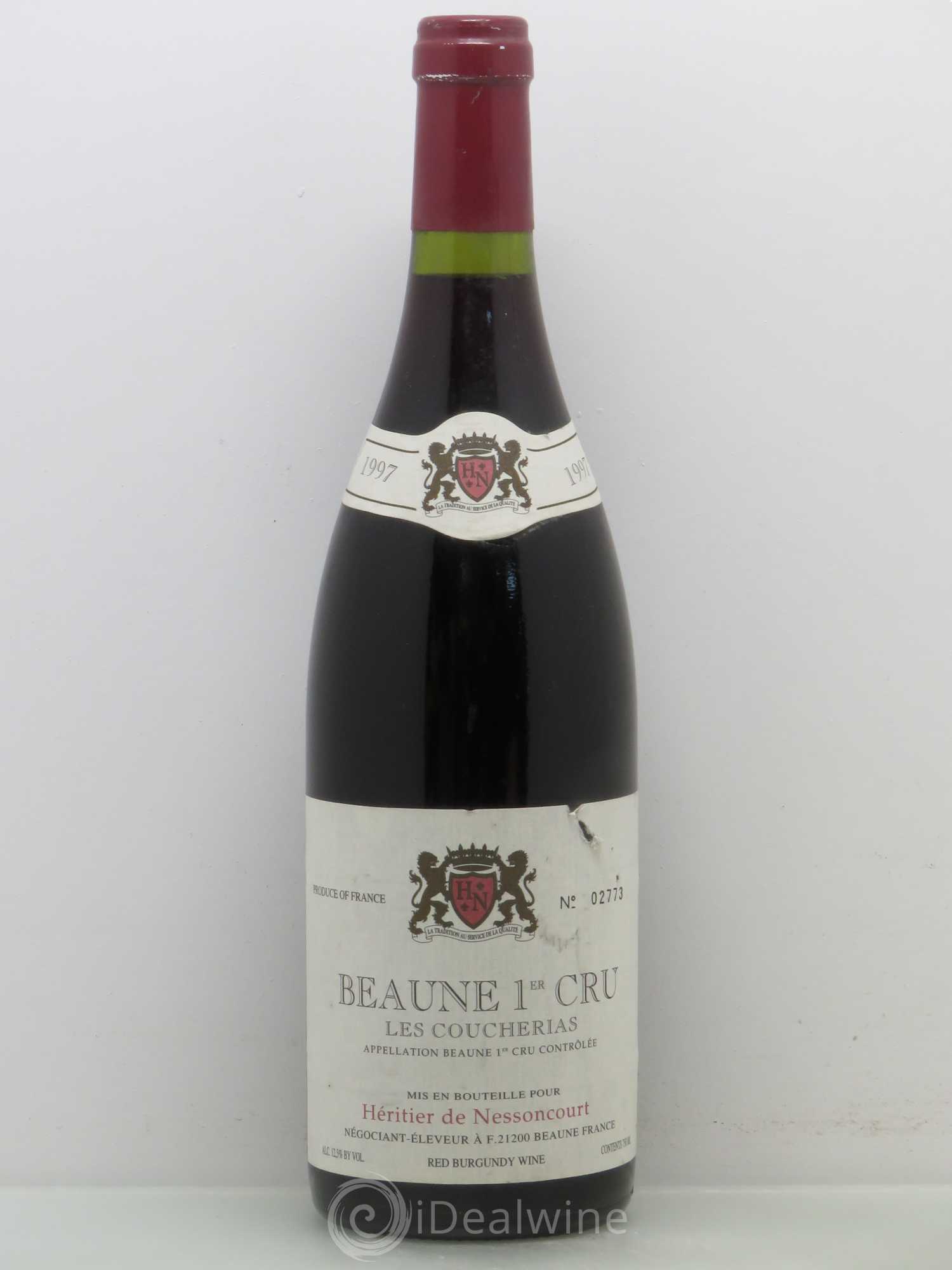 Beaune 1er Cru Les Coucherias Heritier De Nessoncourt (sans prix de réserve) 1997 - Posten von 1 Flasche - 0