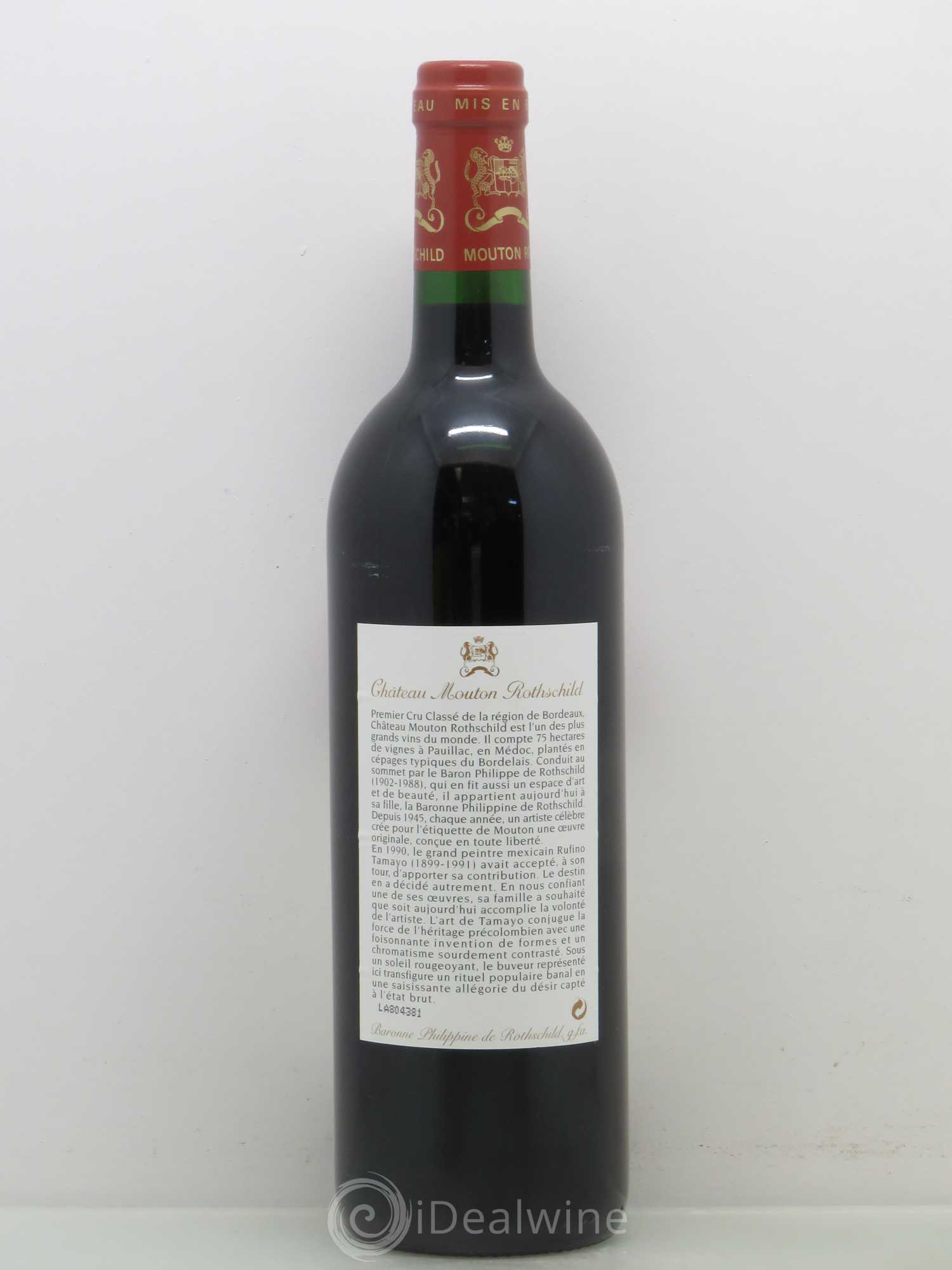 Château Mouton Rothschild 1er Grand Cru Classé 1998 - Lot de 1 bouteille - 1