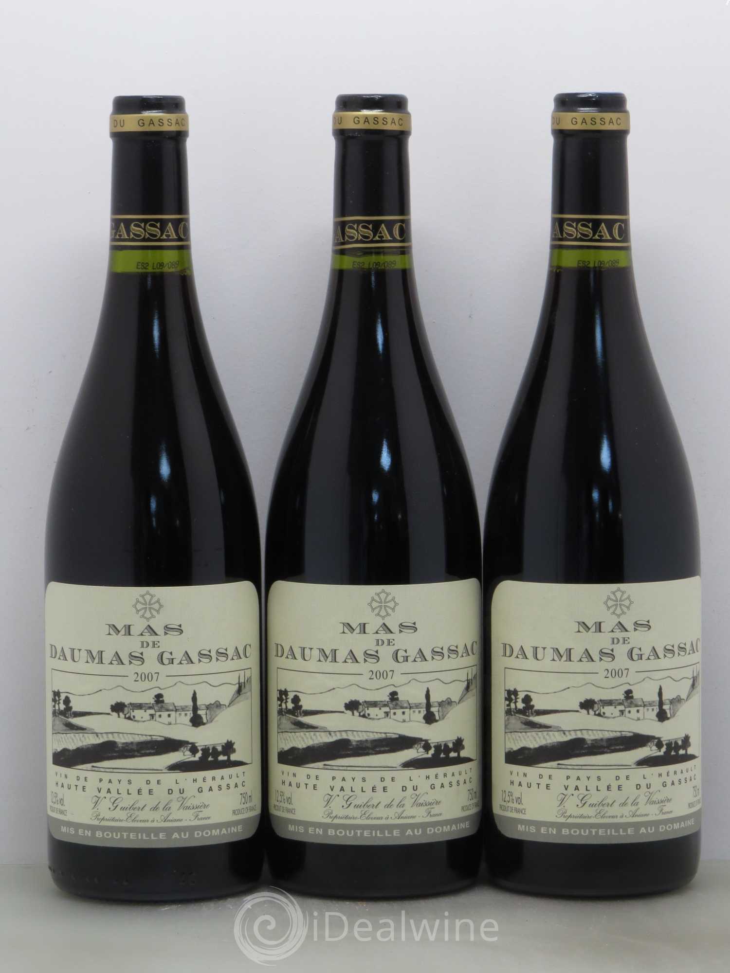 Saint-Guilhem-le-Désert - Cité d'Aniane Mas Daumas Gassac Famille Guibert de La Vaissière (sans prix de réserve) 2007 - Lot de 3 bouteilles - 0