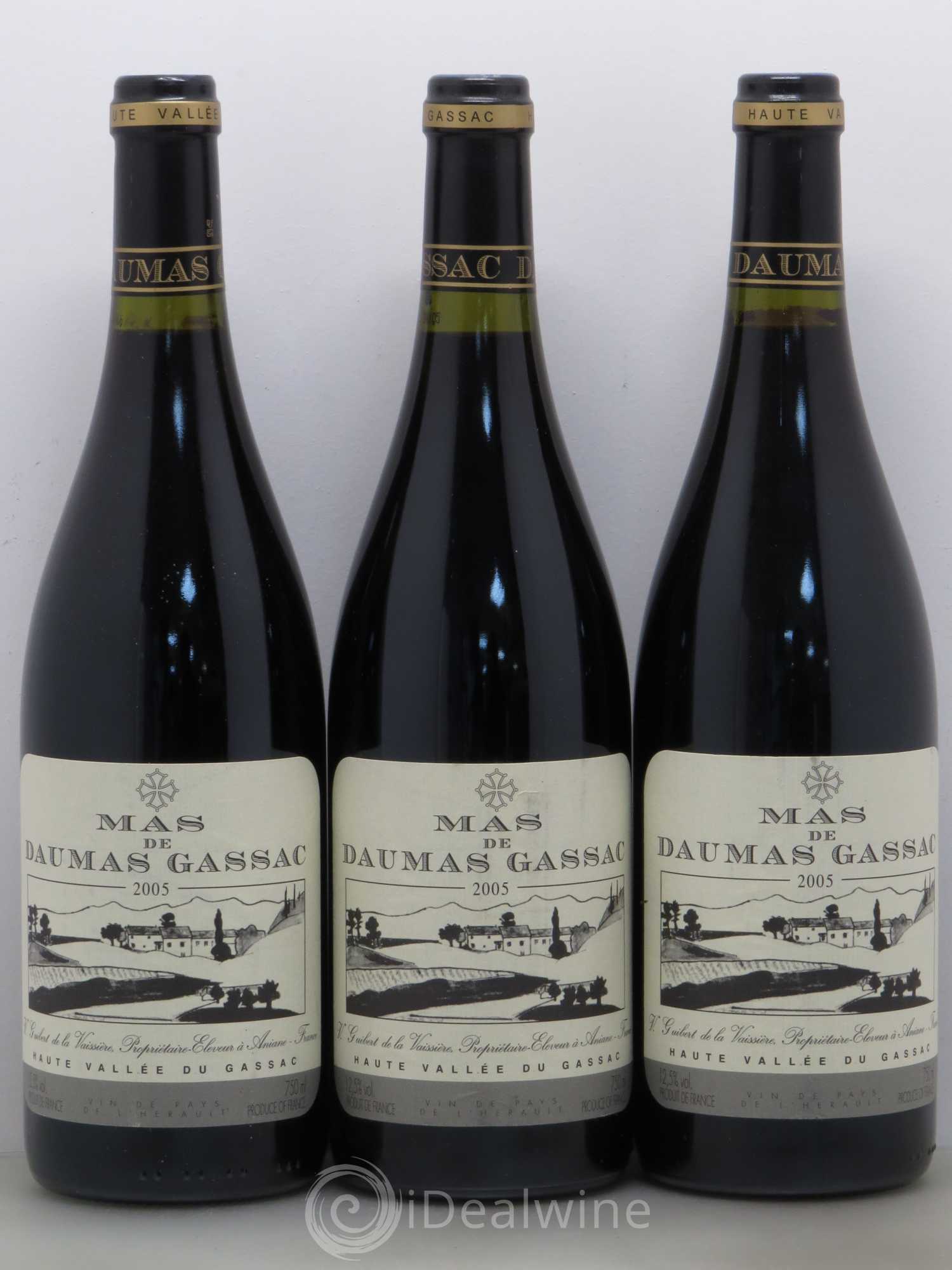 Saint-Guilhem-le-Désert - Cité d'Aniane Mas Daumas Gassac Famille Guibert de La Vaissière (sans prix de réserve) 2005 - Lot de 3 bouteilles - 0