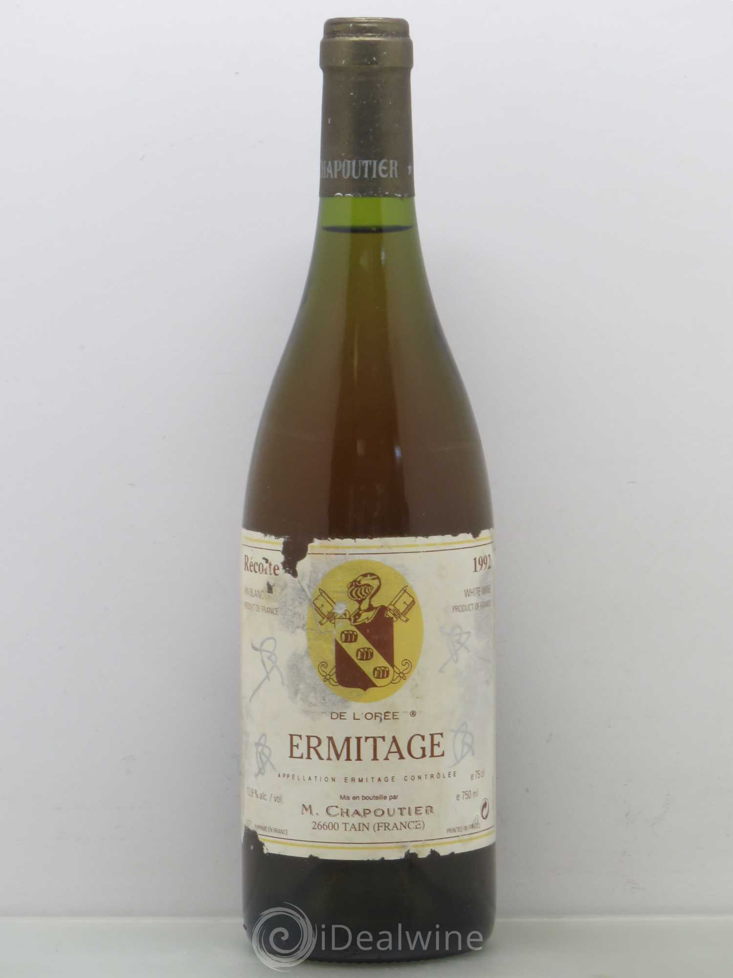 Hermitage Ermitage de l'Orée Chapoutier 1992 - Lot de 1 bouteille - 0