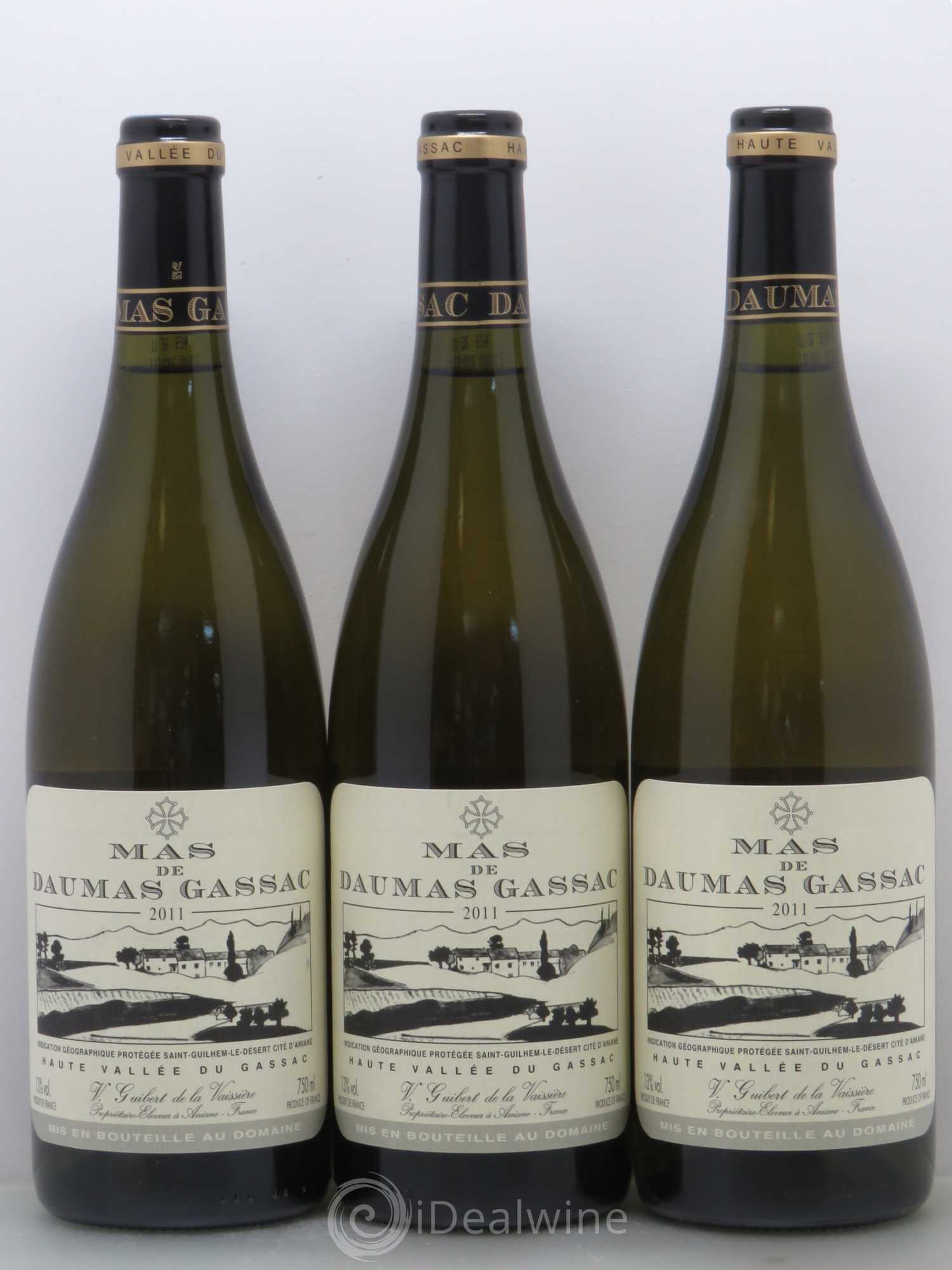 Saint-Guilhem-le-Désert - Cité d'Aniane Mas Daumas Gassac Famille Guibert de La Vaissière 2011 - Lot de 3 bouteilles - 0