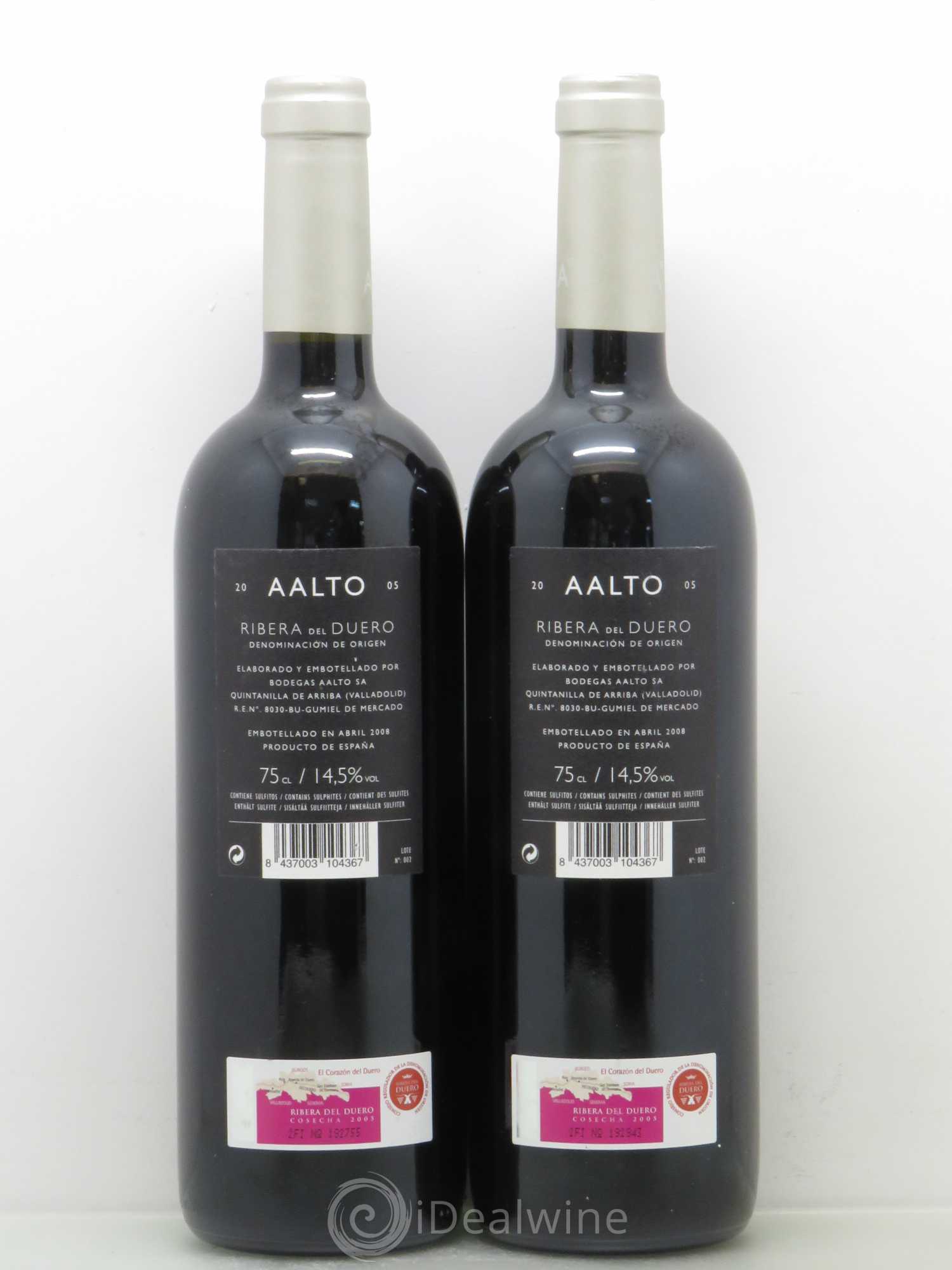 Ribera Del Duero DO Aalto Bodegas y Vinedos Aalto 2005 - Lot de 2 bouteilles - 1